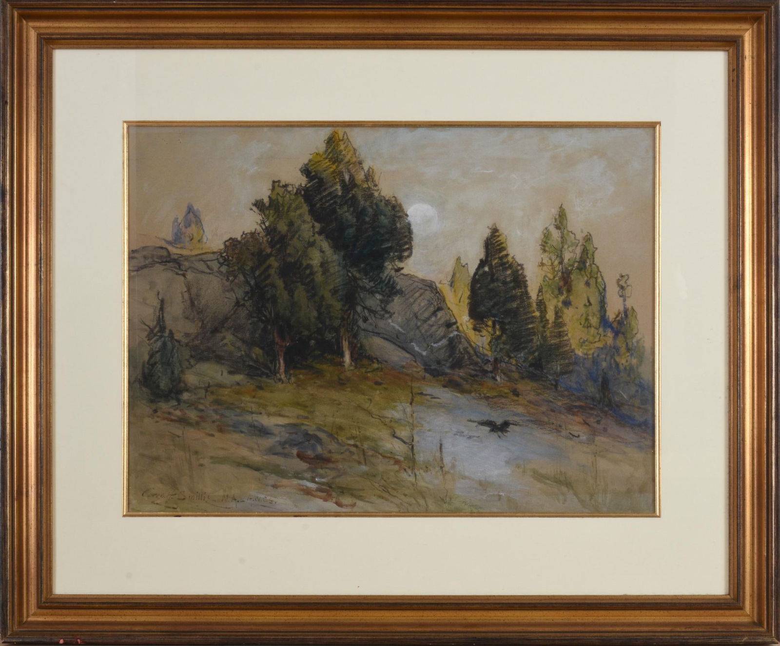 George Henry Smillie (1840 - 1921). Landscape With Crow. (1 of 2)