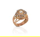 18K GOLD, PEARL AND DIAMOND COCKTAIL RING.