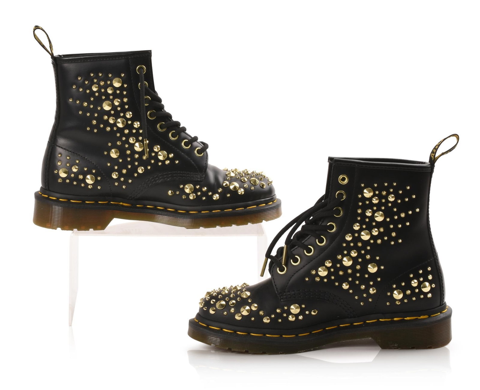 PAIR WOMEN'S 1460 DELUZE DOC MARTEN BOOTS.: Size 5 UK. Excellent condition. Likely Limited Edition Midas Gold series.