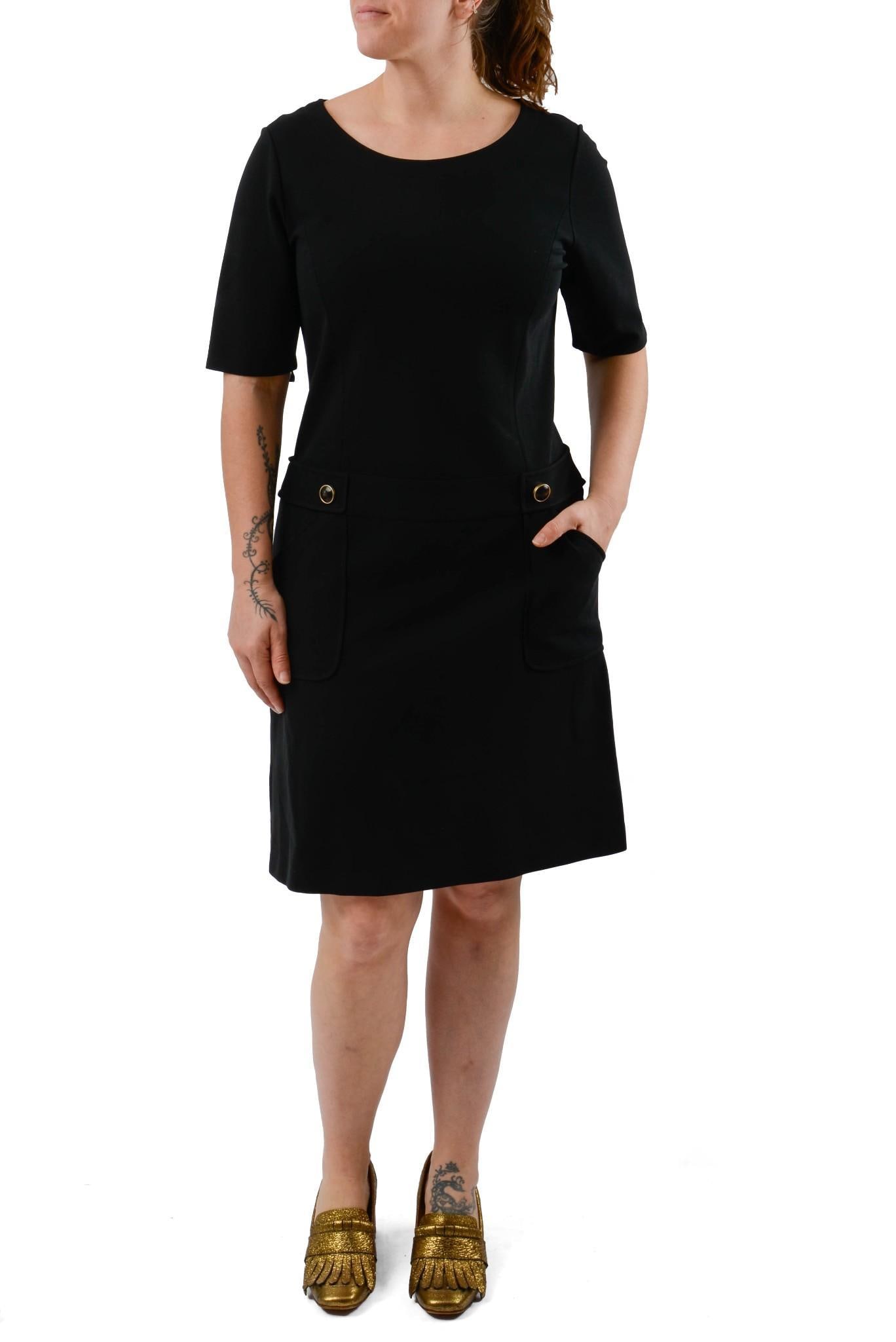 LAFAYETTE 148 SHORT SLEEVE BLACK DAY DRESS. (1 of 5)