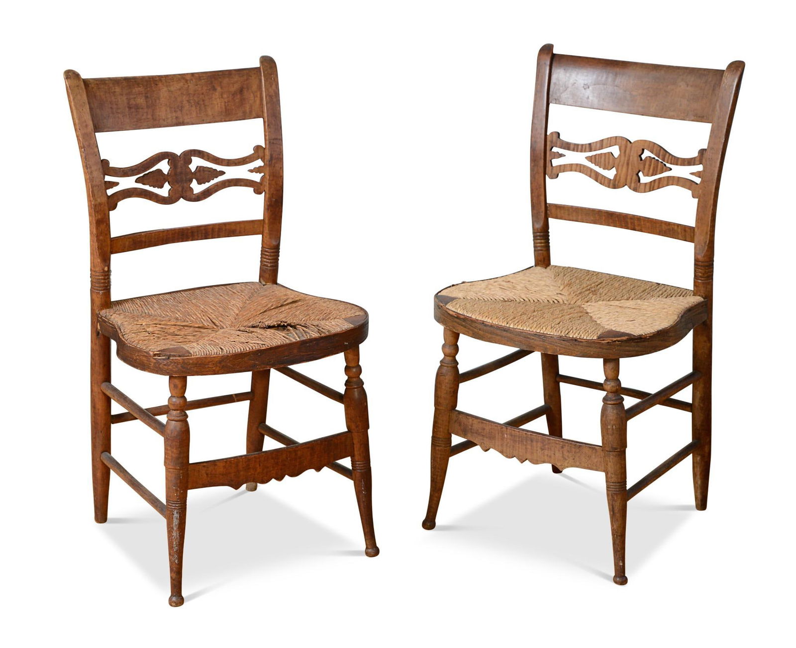 PAIR OF AMERICAN RUSH SEAT SIDE CHAIRS (1 of 3)