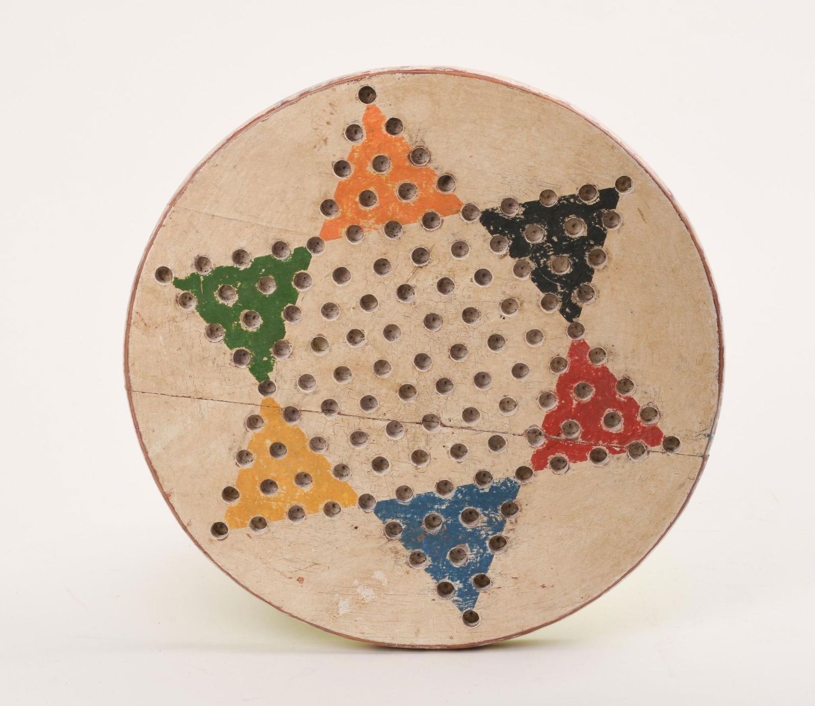 VINTAGE WOOD PAINTED MARBLE GAME (1 of 4)