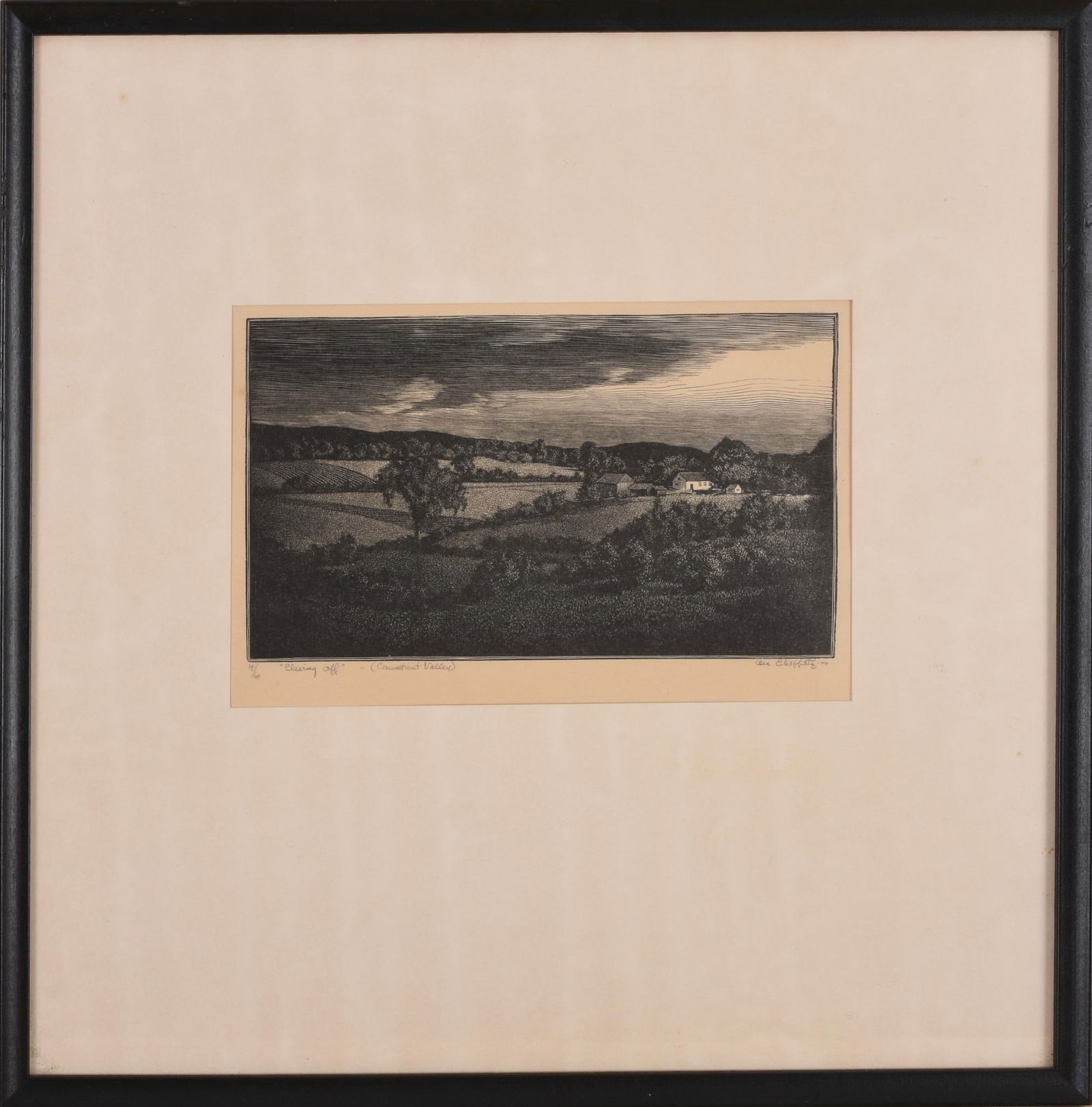 ASA CHEFFETZ WOOD ENGRAVING. (1 of 4)