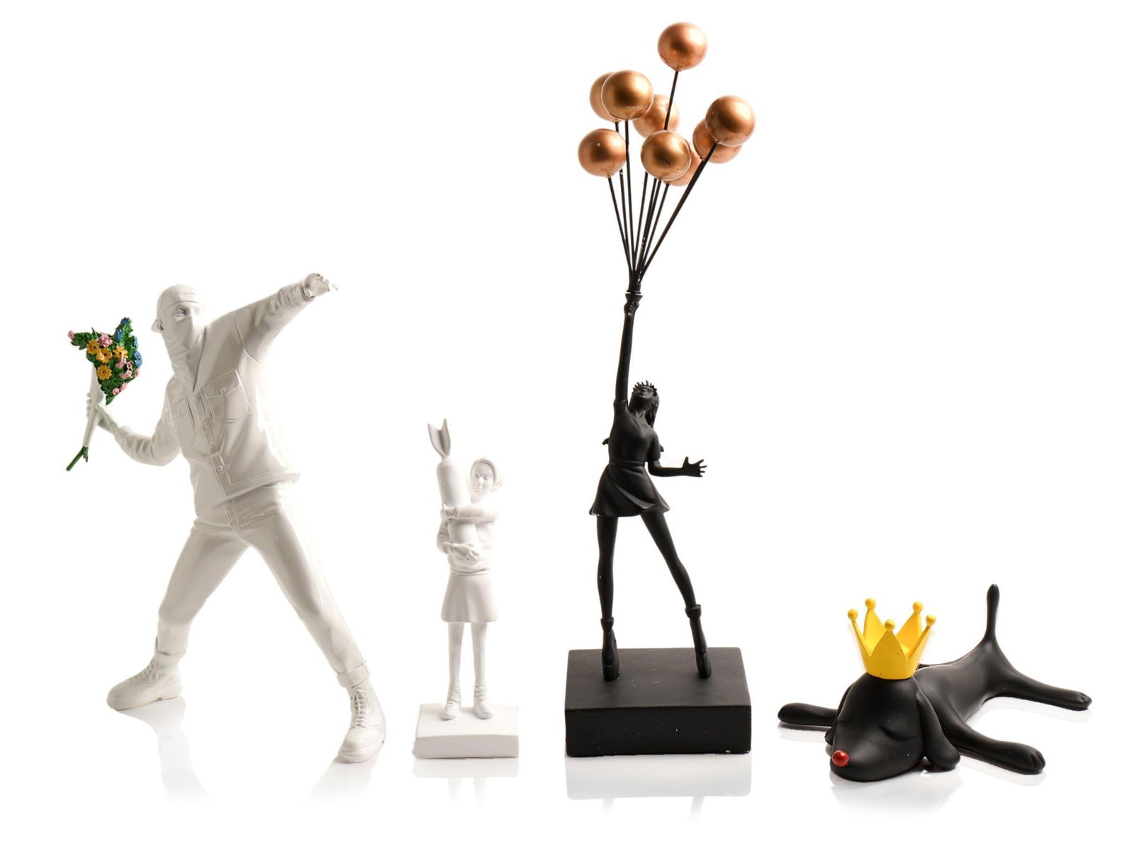 THREE SCULPTURES AFTER BANKSY. (1 of 8)