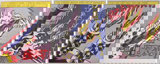 AS I OPENED FIRE TRIPTYCH, AFTER ROY LICHTENSTEIN.