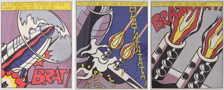 AS I OPENED FIRE TRIPTYCH, AFTER ROY LICHTENSTEIN.