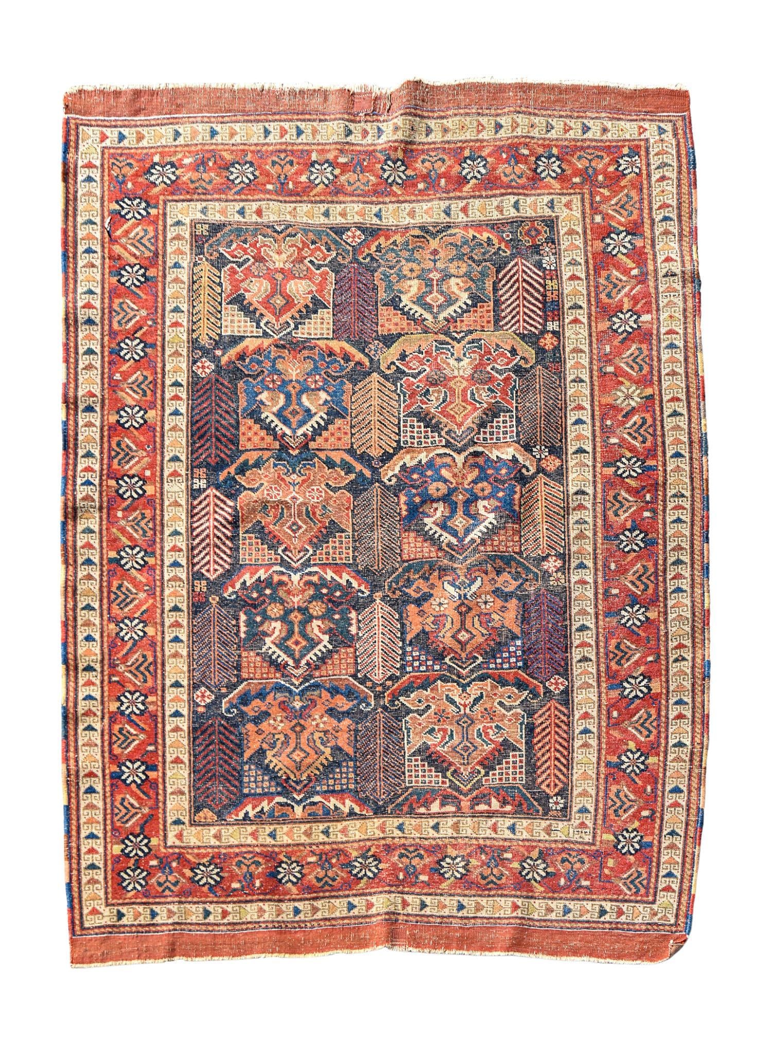 ANTIQUE AFSHAR CARPET. (1 of 3)