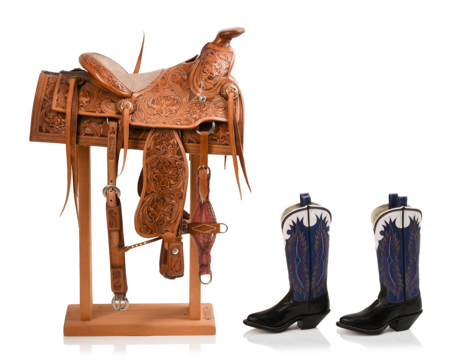 CHILD'S SADDLE AND A PAIR OF BOOTS (1 of 10)