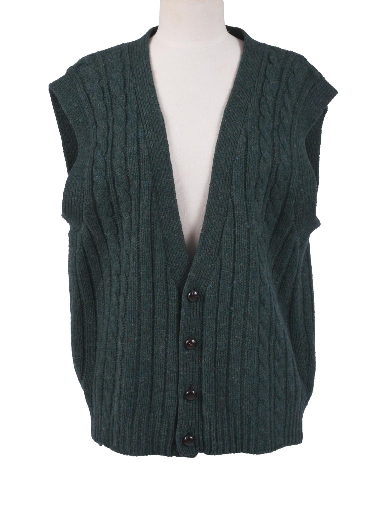 CHRISTIAN DIOR MEN'S HUNTER GREEN WOOL VEST SIZE LARGE (1 of 5)