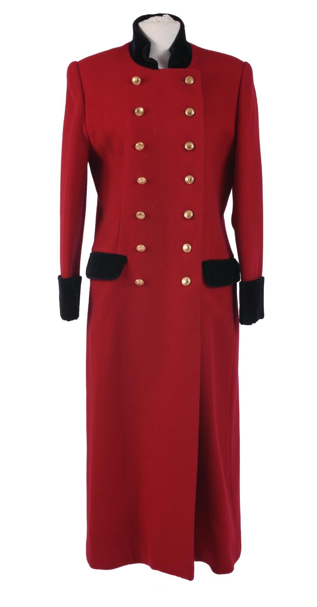 CHRISTIAN DIOR WOMEN'S RED WOOL LONG COAT (1 of 7)