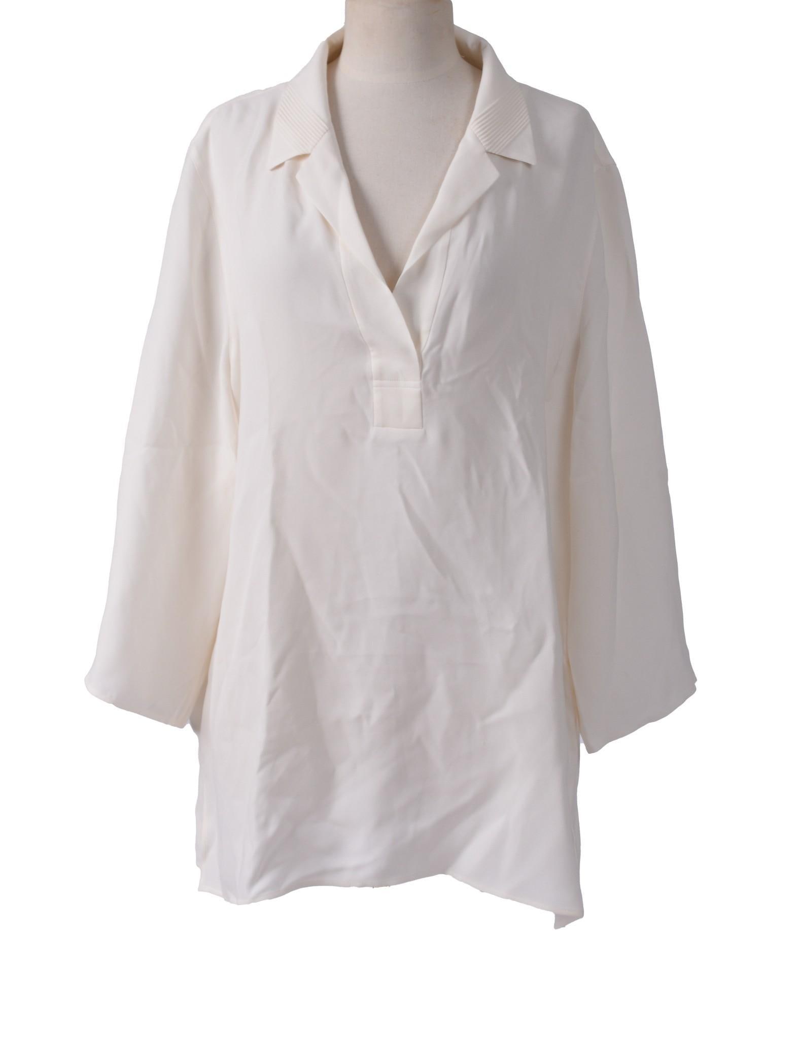 LAFAYETTE 148 CREAM SILK SHIRT. (1 of 4)