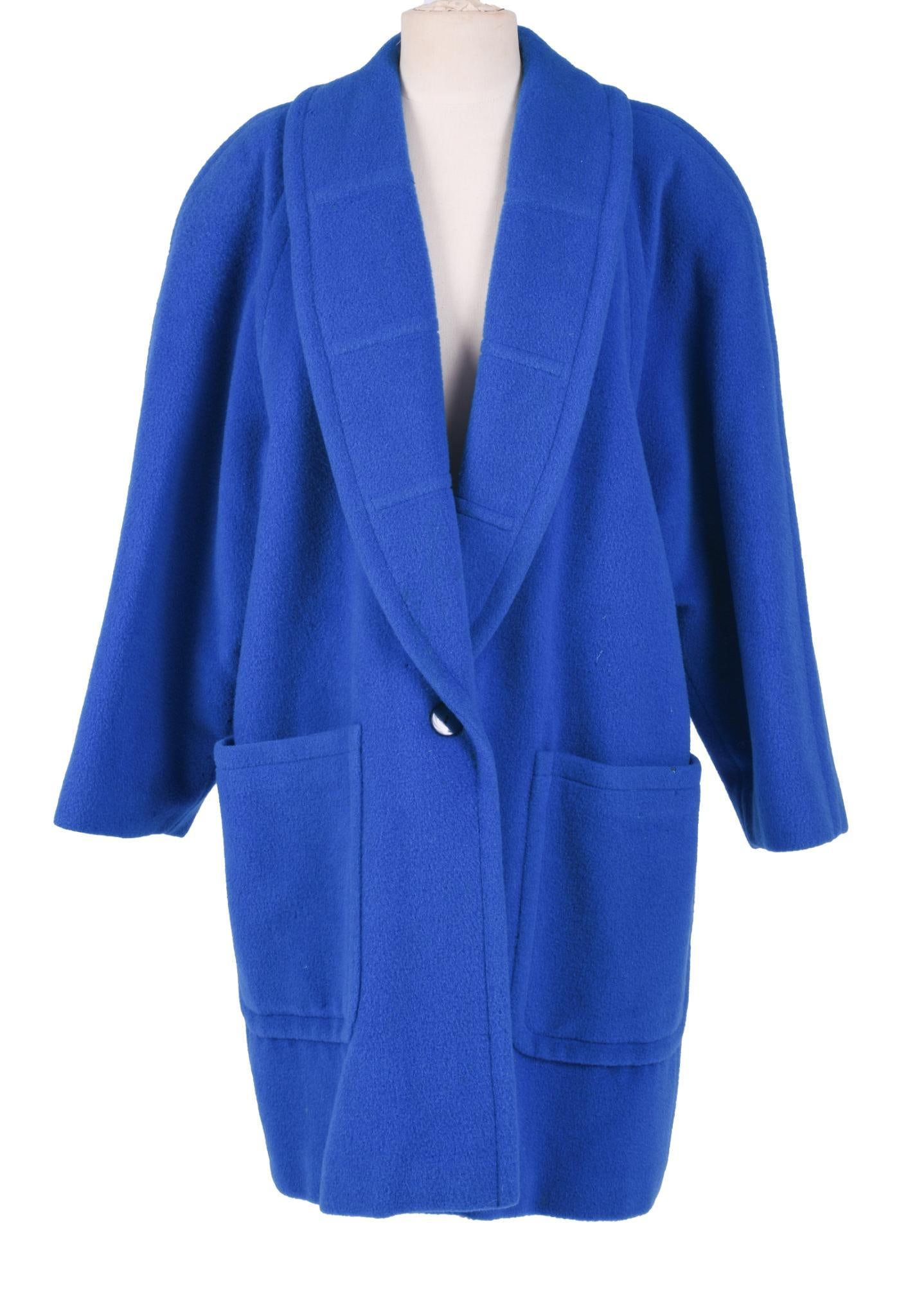 ESCADA BLUE WOOL WOMEN'S COAT SIZE 40 (1 of 5)