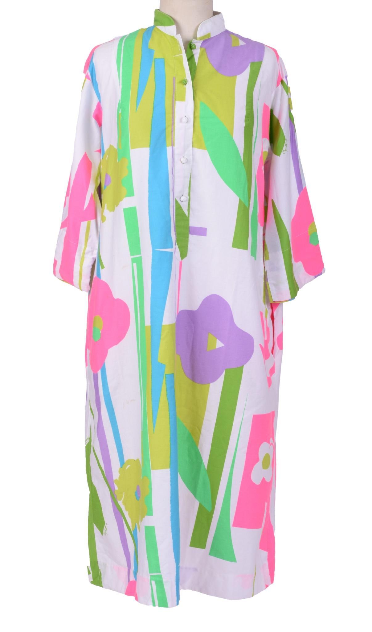 KATHERINE OGUST COTTON TUNIC: Multicolor with large flowers, approximately size 6