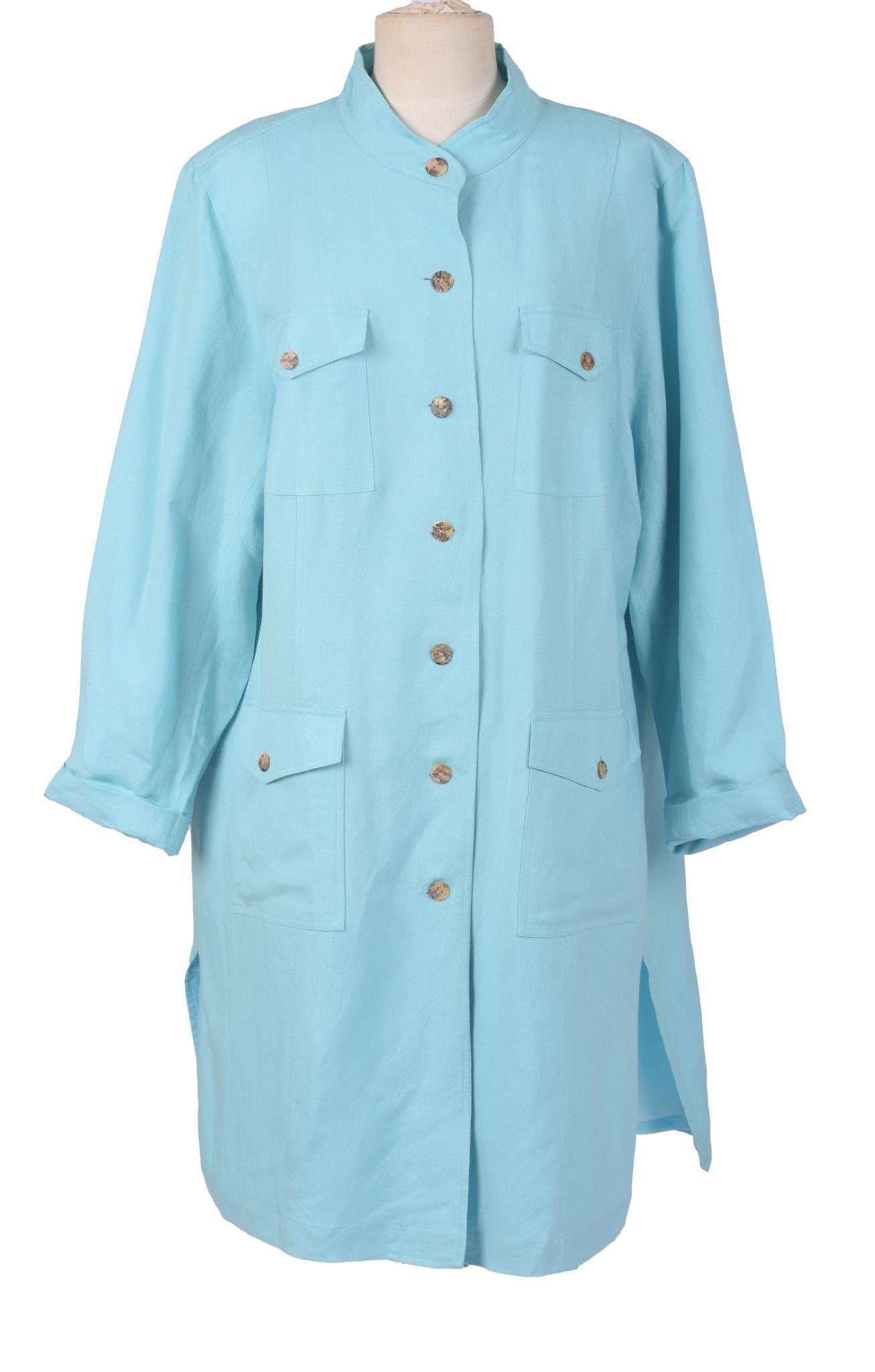 LINEA BY LOUIS DELL'OLIO LINEN LONG JACKET, SIZE 1X (1 of 4)