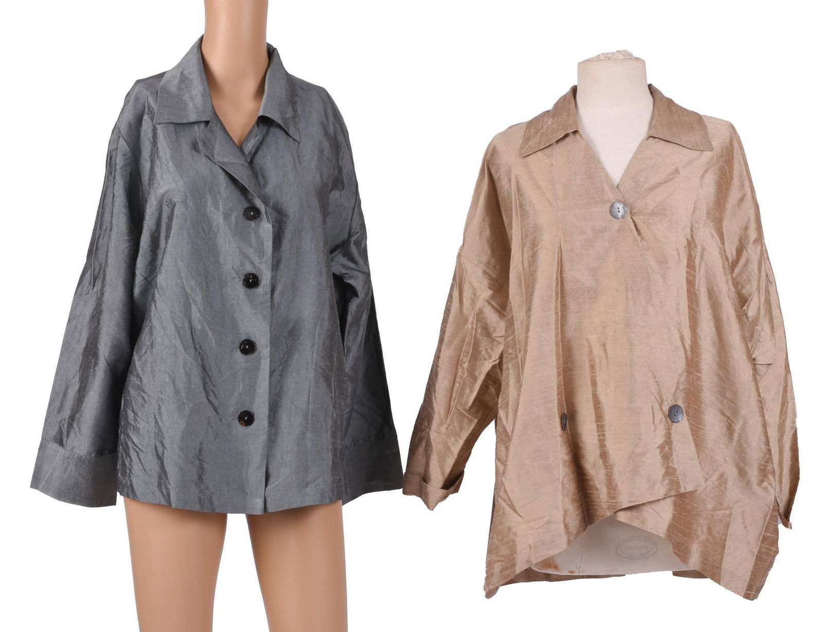 TWO ELEGANT RAW SILK JACKETS (1 of 4)
