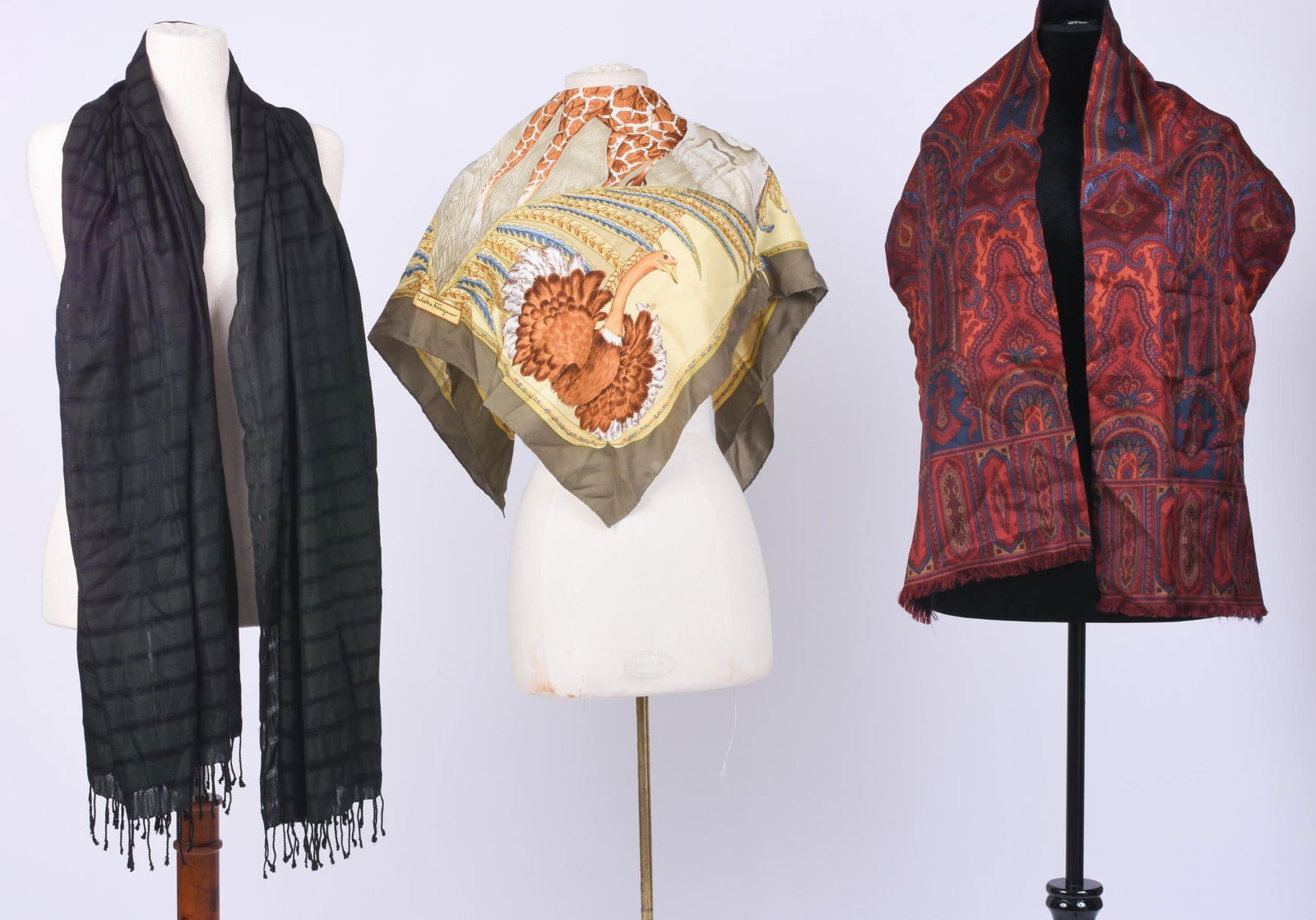 FIVE SILK SCARVES, INCLUDING FERRAGAMO (1 of 6)