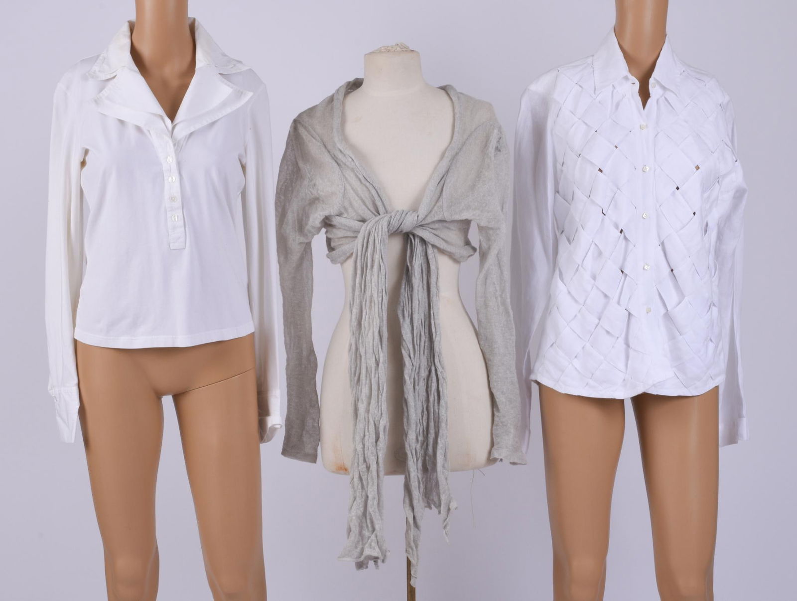 SEVENTEEN LIGHTWEIGHT SUMMER TOPS, SIZES 4-6: Loro Piana, Gant, Peter England, Capri, Anne Fontaine, and others. These are used items, and may exhibit slight staining, small tears or other minor imperfections. A complete condition report is not a