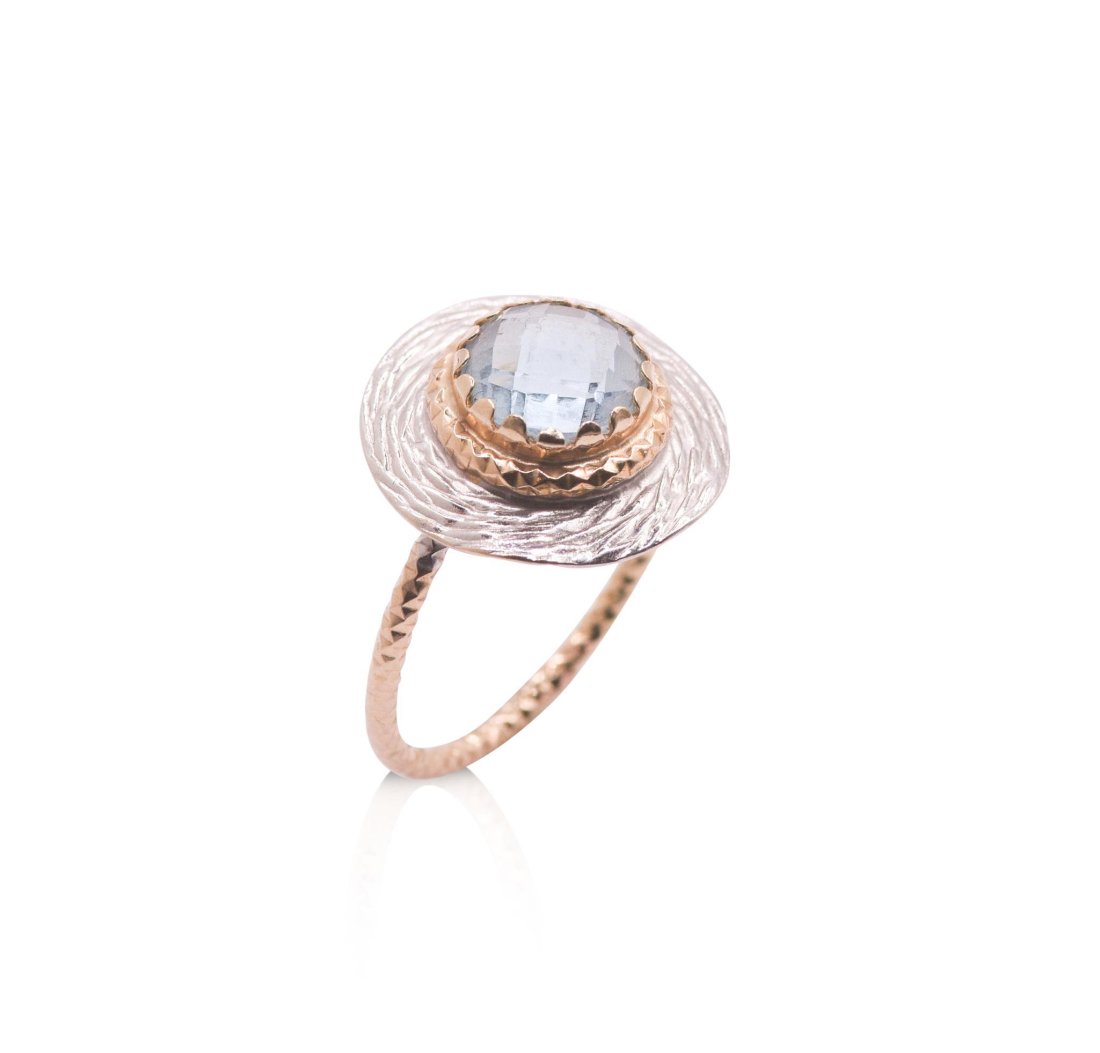 14K WHITE AND YELLOW GOLD TOPAZ RING (1 of 5)