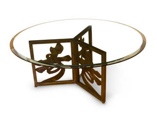 Philip and Kelvin LaVerne “Three Flowers" Coffee Table.