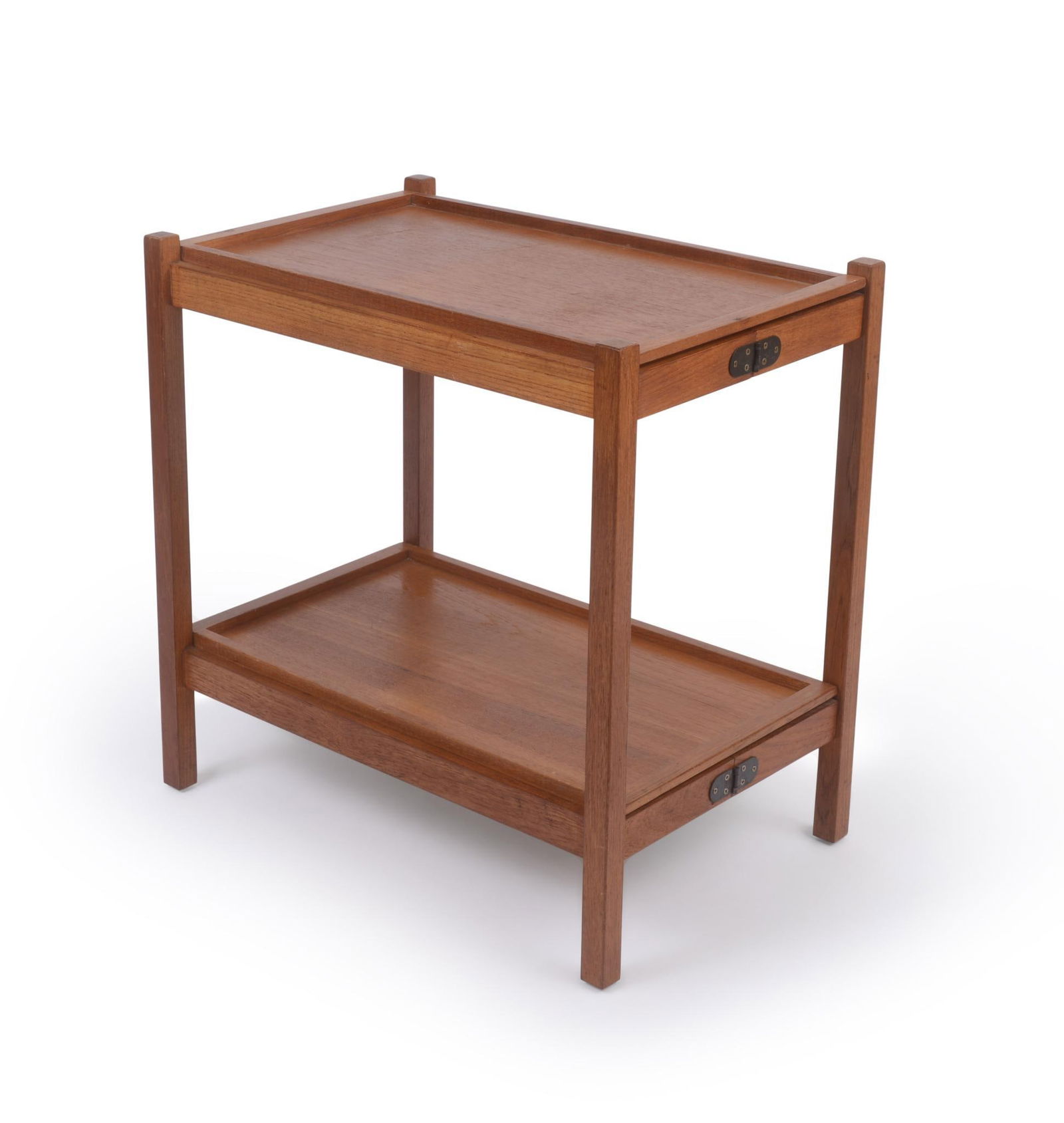 Folding Danish Drink Stand: Height 26 inches, width 25 inches, depth 17 inches.
