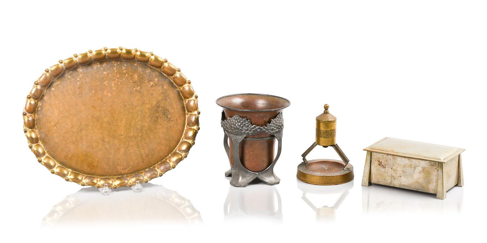 Four Pieces of Arts and Crafts Metalwork. (1 of 8)