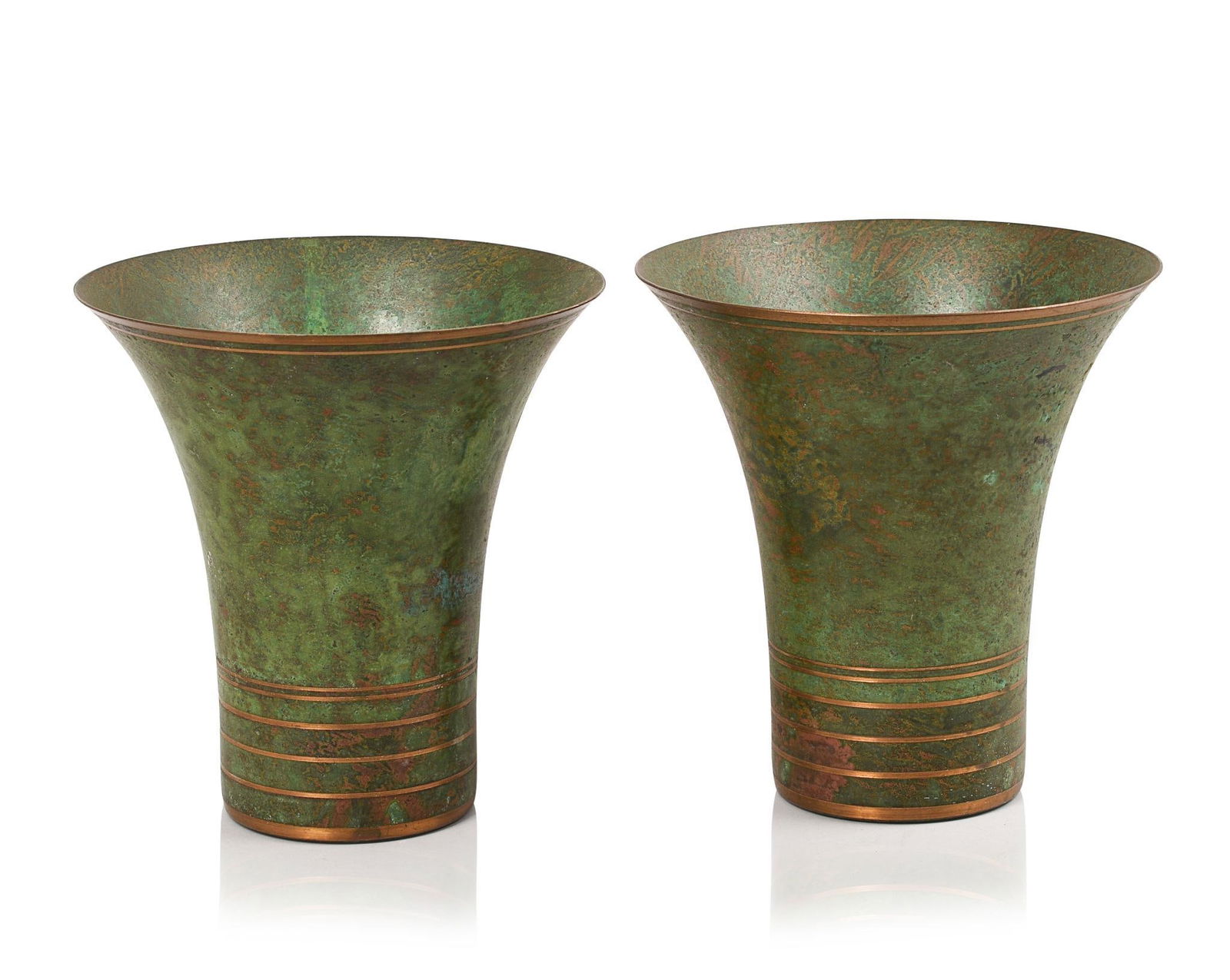 Pair of Carl Sorensen Patinated Bronze Vases. (1 of 4)