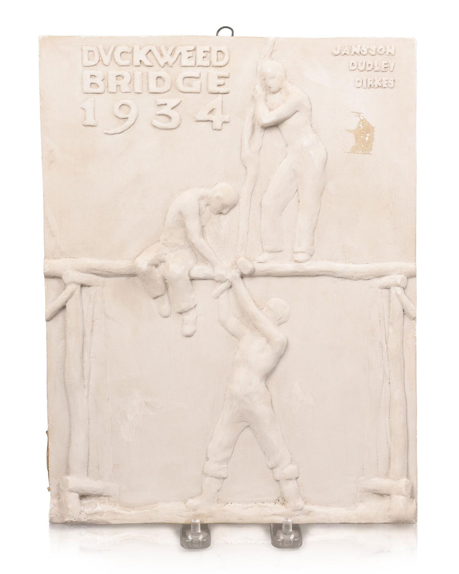 Dated Art Deco WPA Style Plaster Plaque (1 of 2)