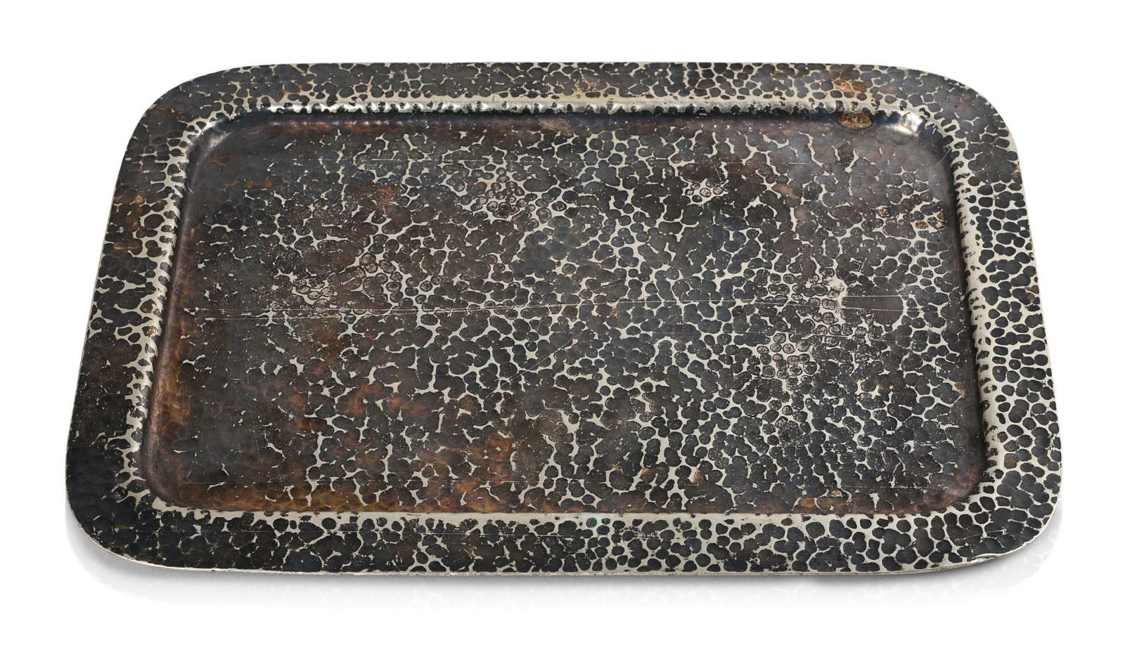 Joseph Heinrichs Hammered Silverplate Drink Tray (1 of 4)