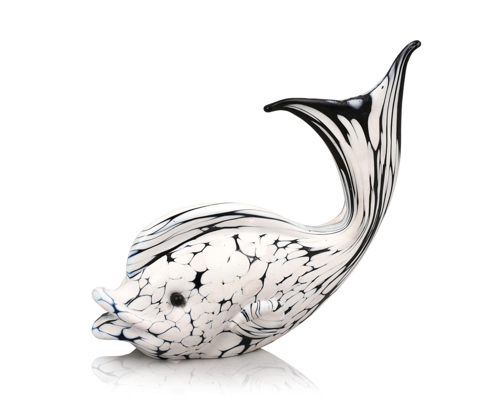 Archimede Seguso “Bianco Nero" Glass Fish Figurine. (1 of 3)