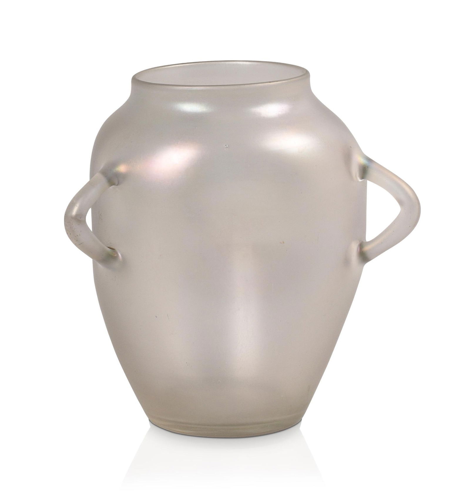 Loetz Three Handled Art Glass Vase, dimpled sides (1 of 5)