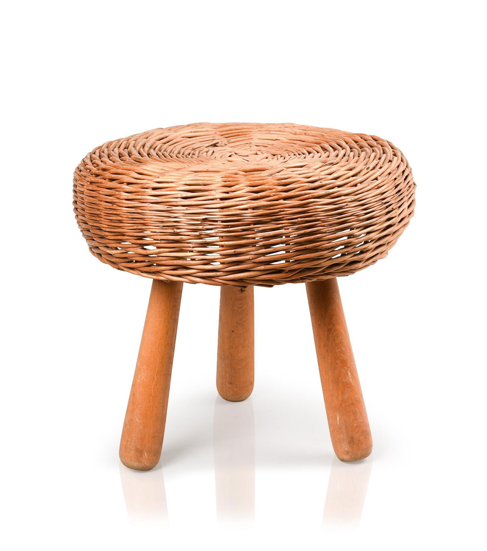 Tony Paul Wicker Footstool. (1 of 5)