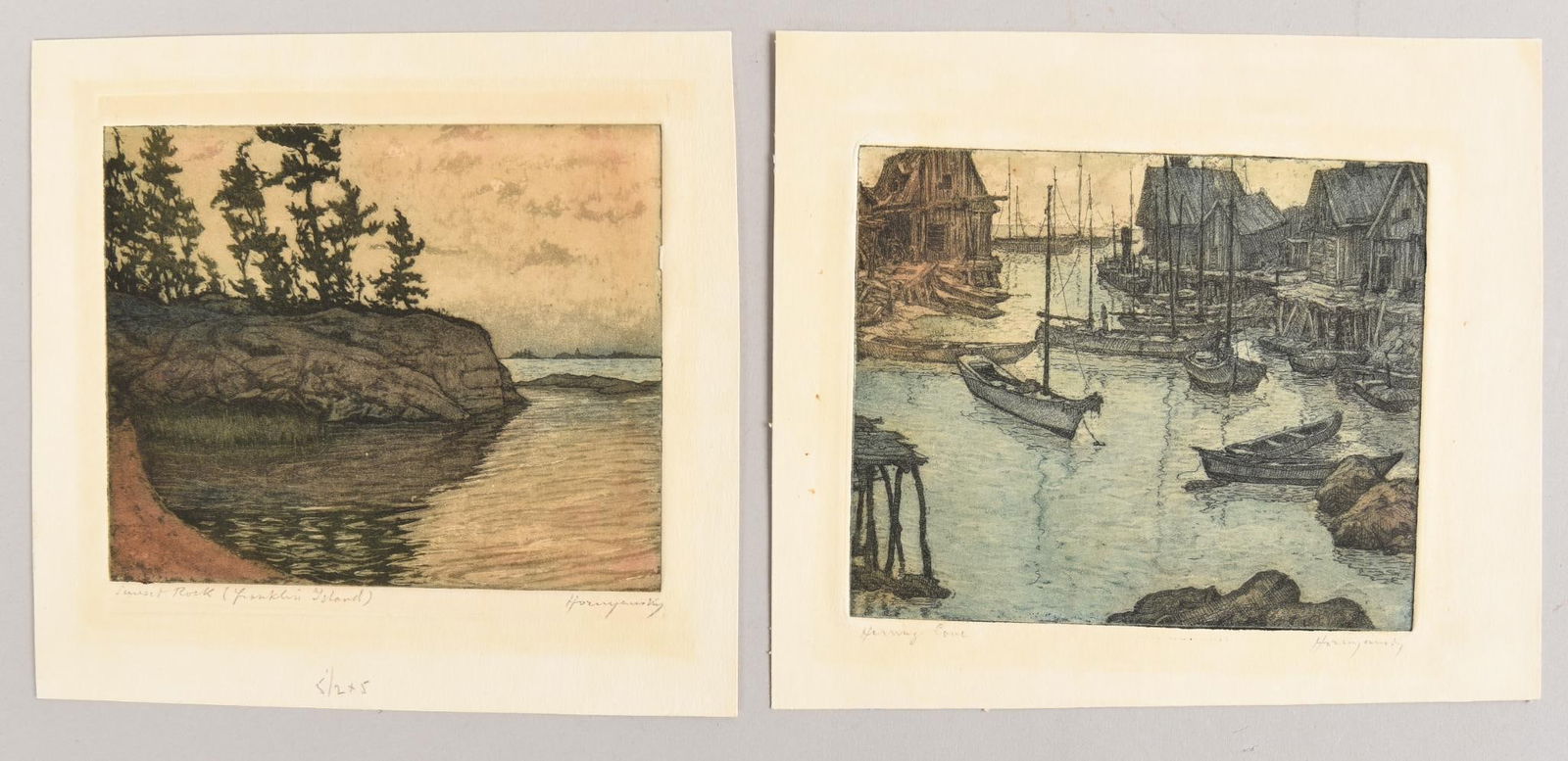 Nicholas Hornyansky (1896 - 1965). Two Color Aquatints (1 of 4)