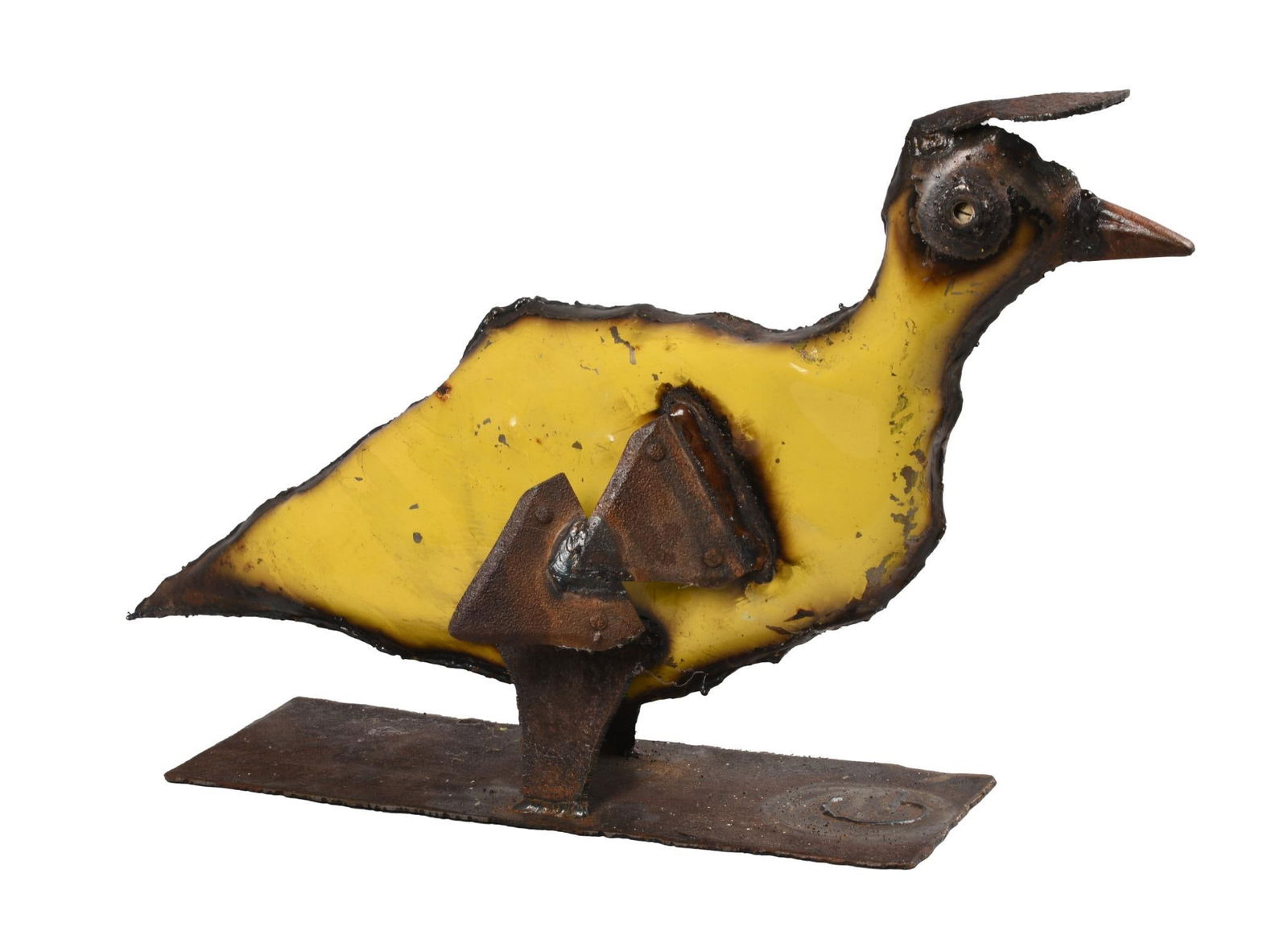 Yellow Metal Bird Sculpture (1 of 7)