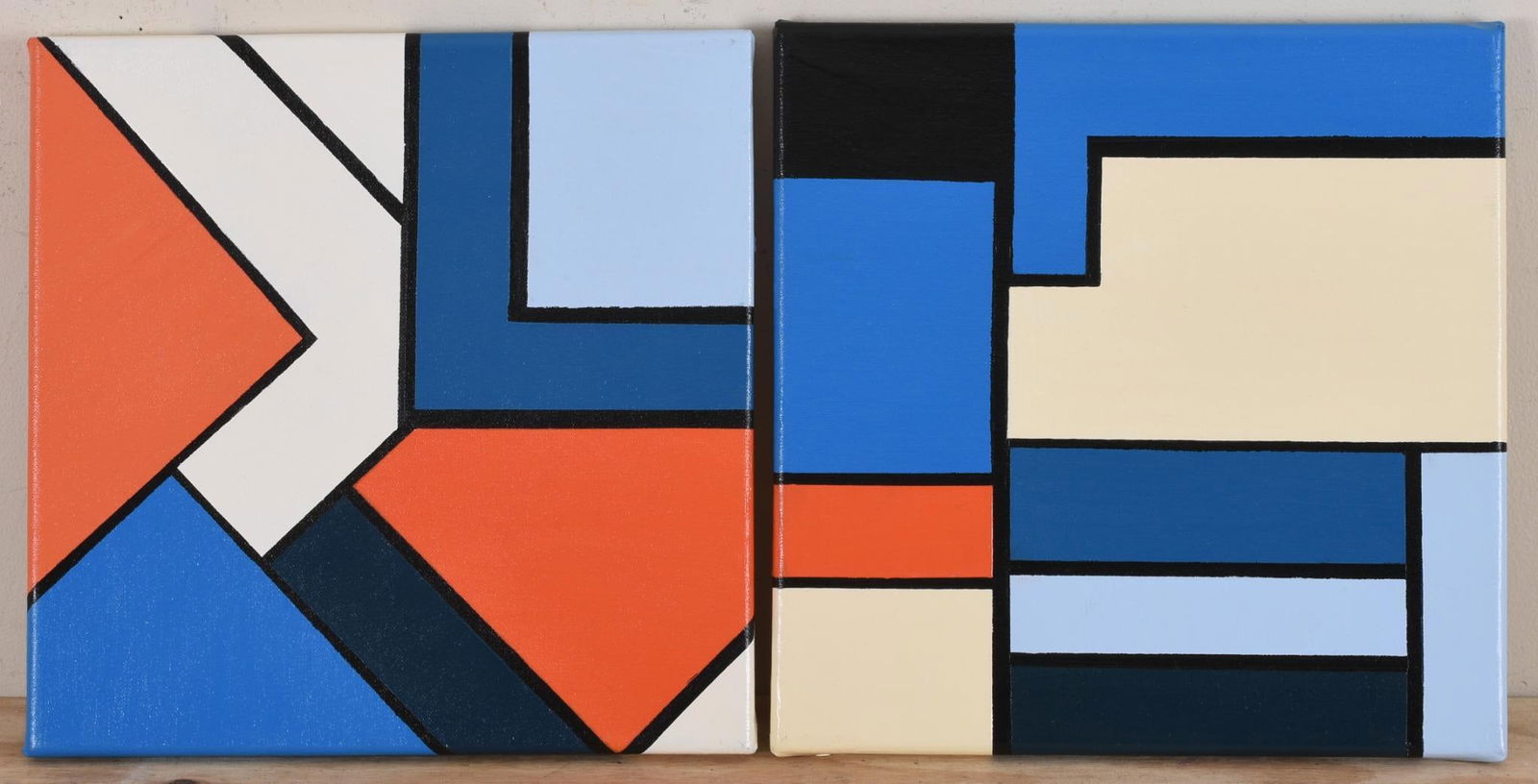 Pair of Abstract Acrylic Paintings On Canvas (1 of 2)