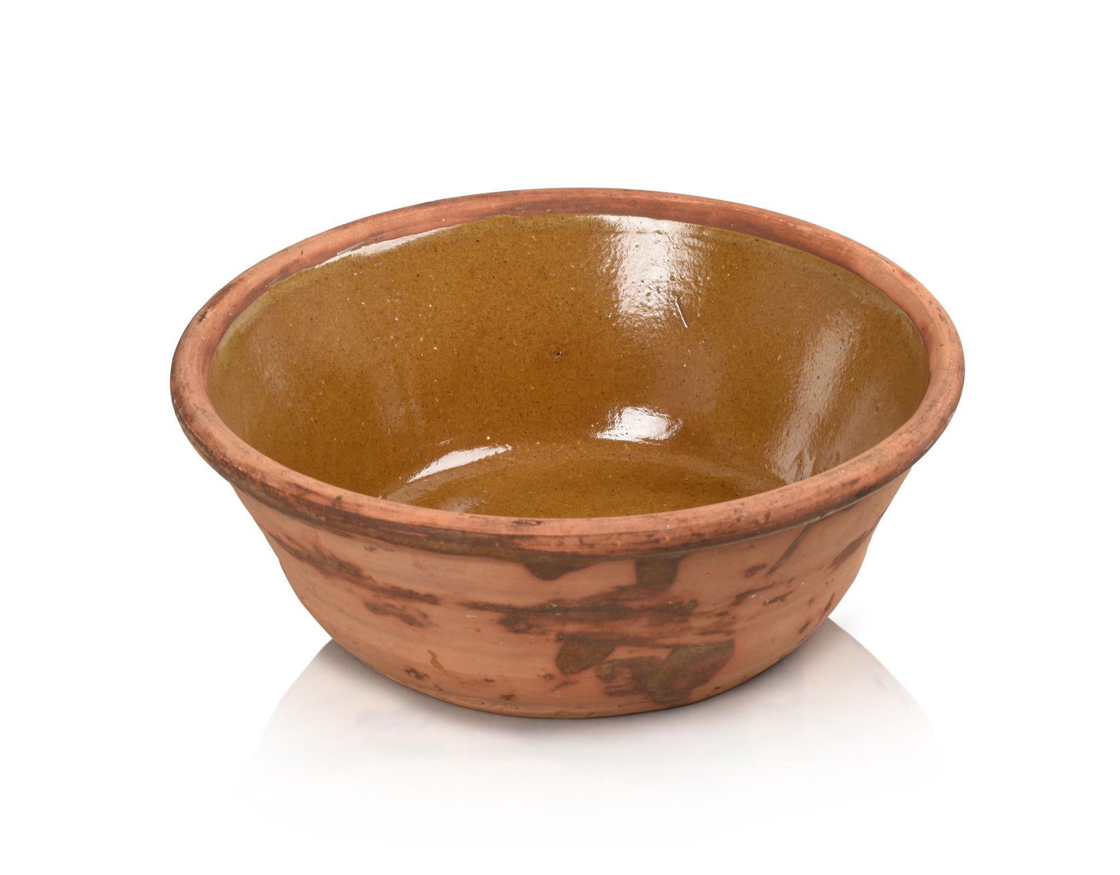 REDWARE BOWL, JOHN CORLISS, DAYS FERRY, MAINE.: Diameter 10.5 inches, height 4 inches. In very good condition.