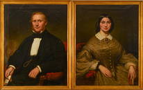 19TH CENTURY AMERICAN SCHOOL PORTRAITS OF A HUSBAND AND WIFE.