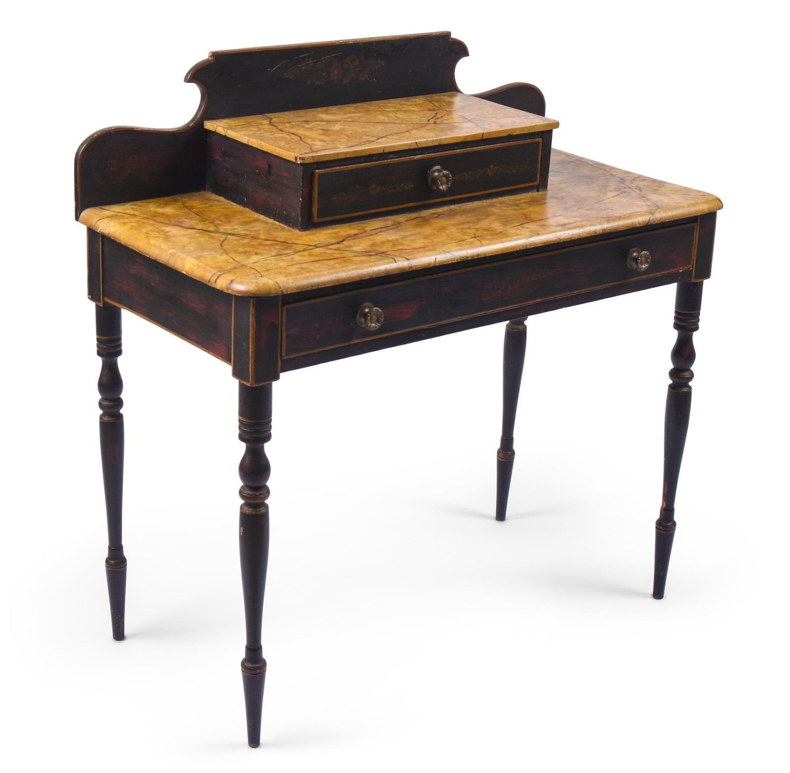 STATE OF MAINE PAINT DECORATED DRESSING TABLE. (1 of 3)