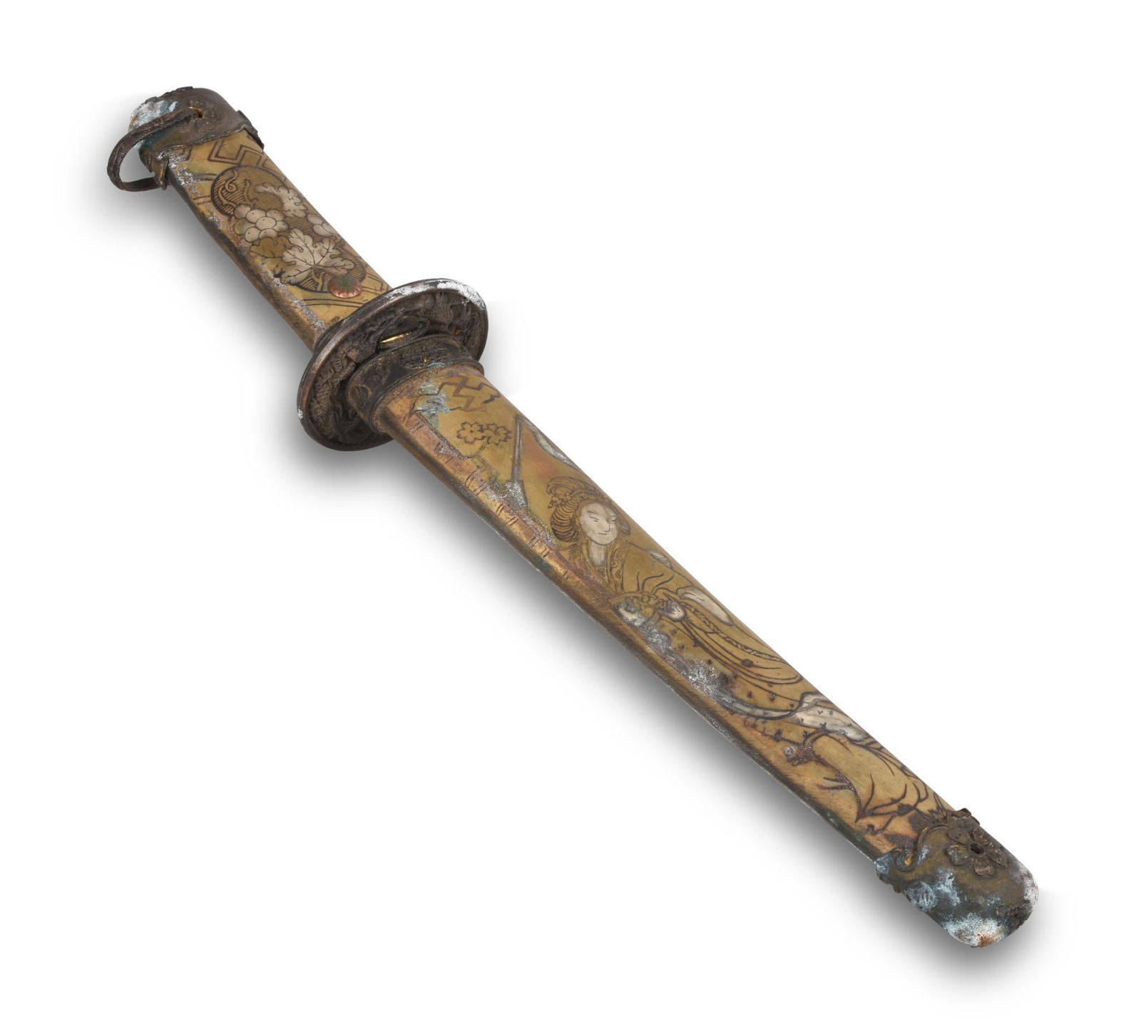 JAPANESE TANTO WITH MIXED METAL SHEATH. (1 of 6)