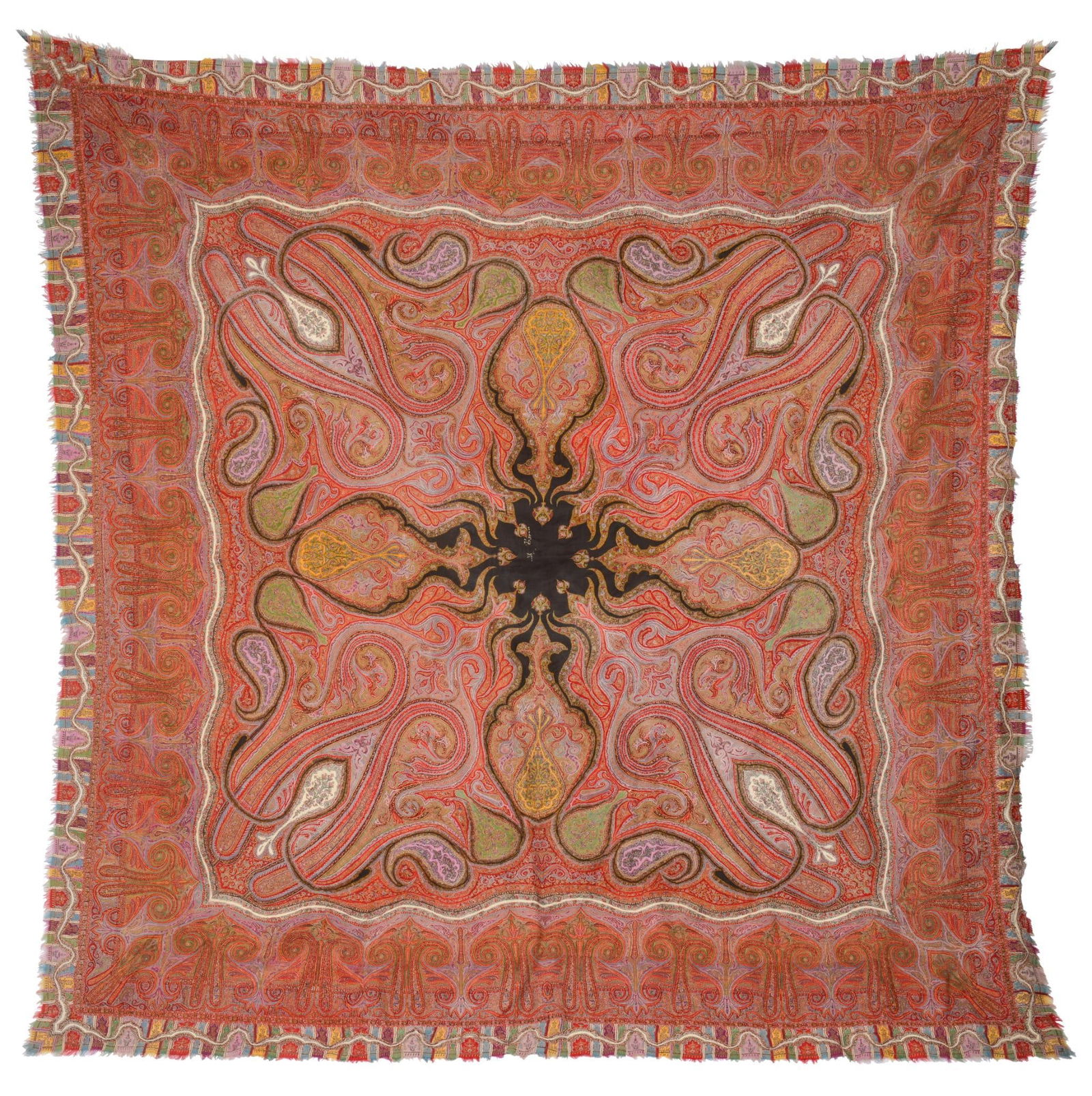 LARGE WOVEN PAISLEY SHAWL. (1 of 2)