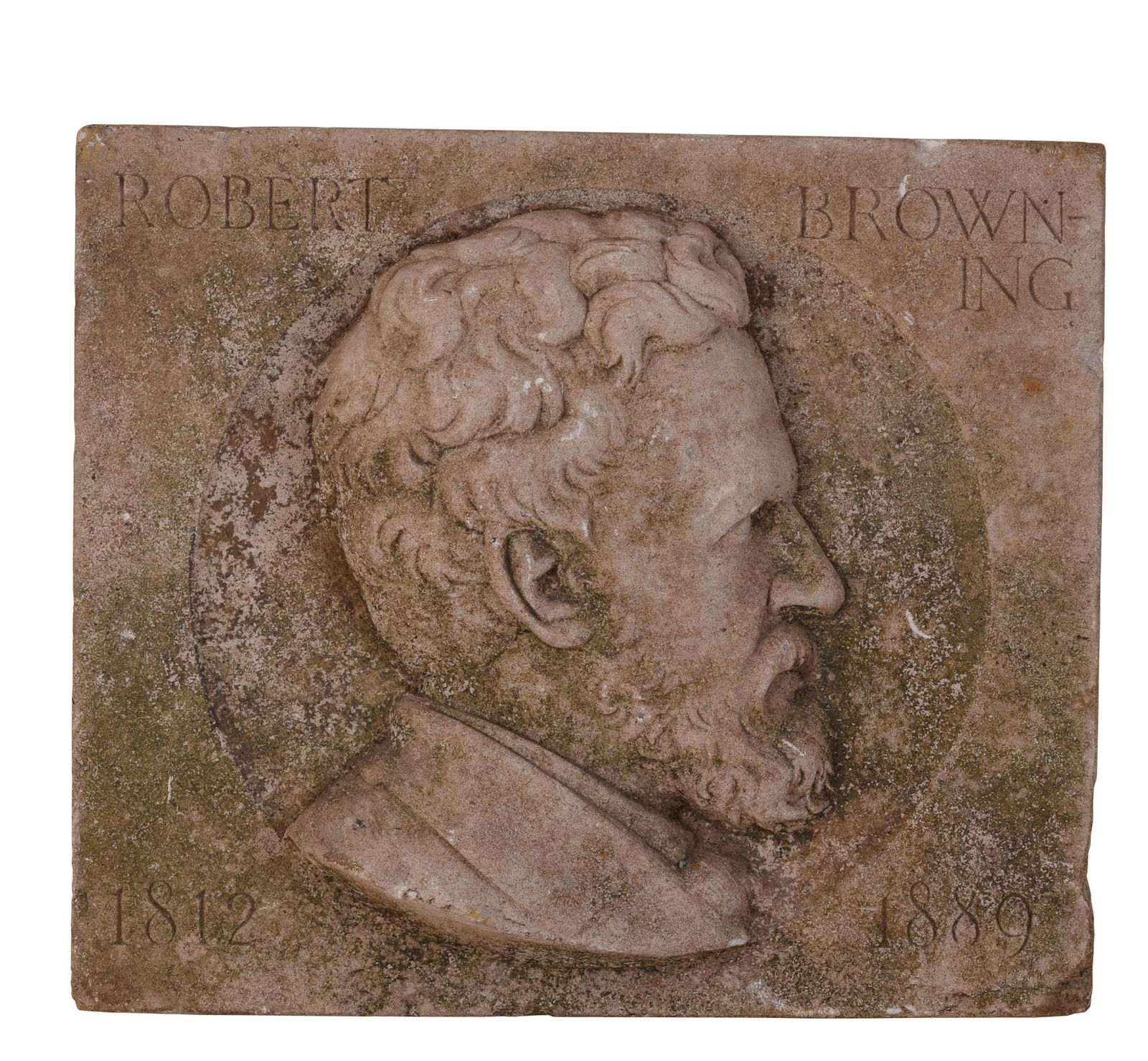 STONE RELIEF CARVING PROFILE OF ROBERT BROWNING 1812-1889 (1 of 3)