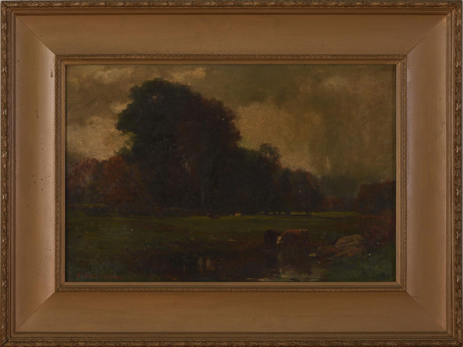 K. PRATT CAMPBELL 19TH CENTURY LANDSCAPE WITH COWS (1 of 3)