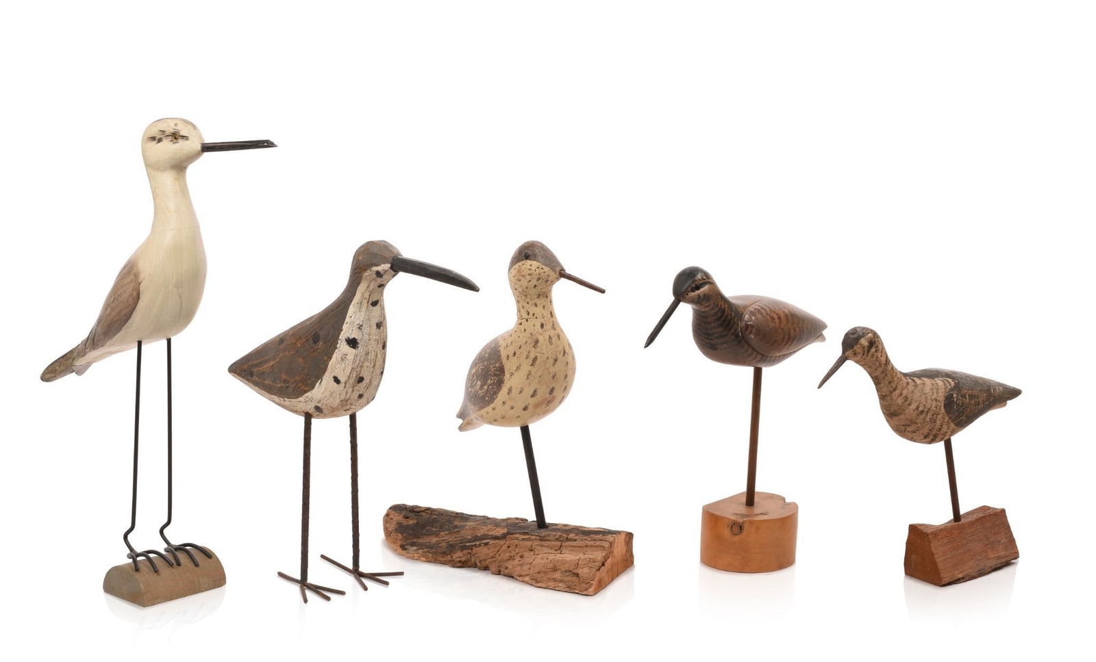 FIVE SHOREBIRD DECOYS. (1 of 4)
