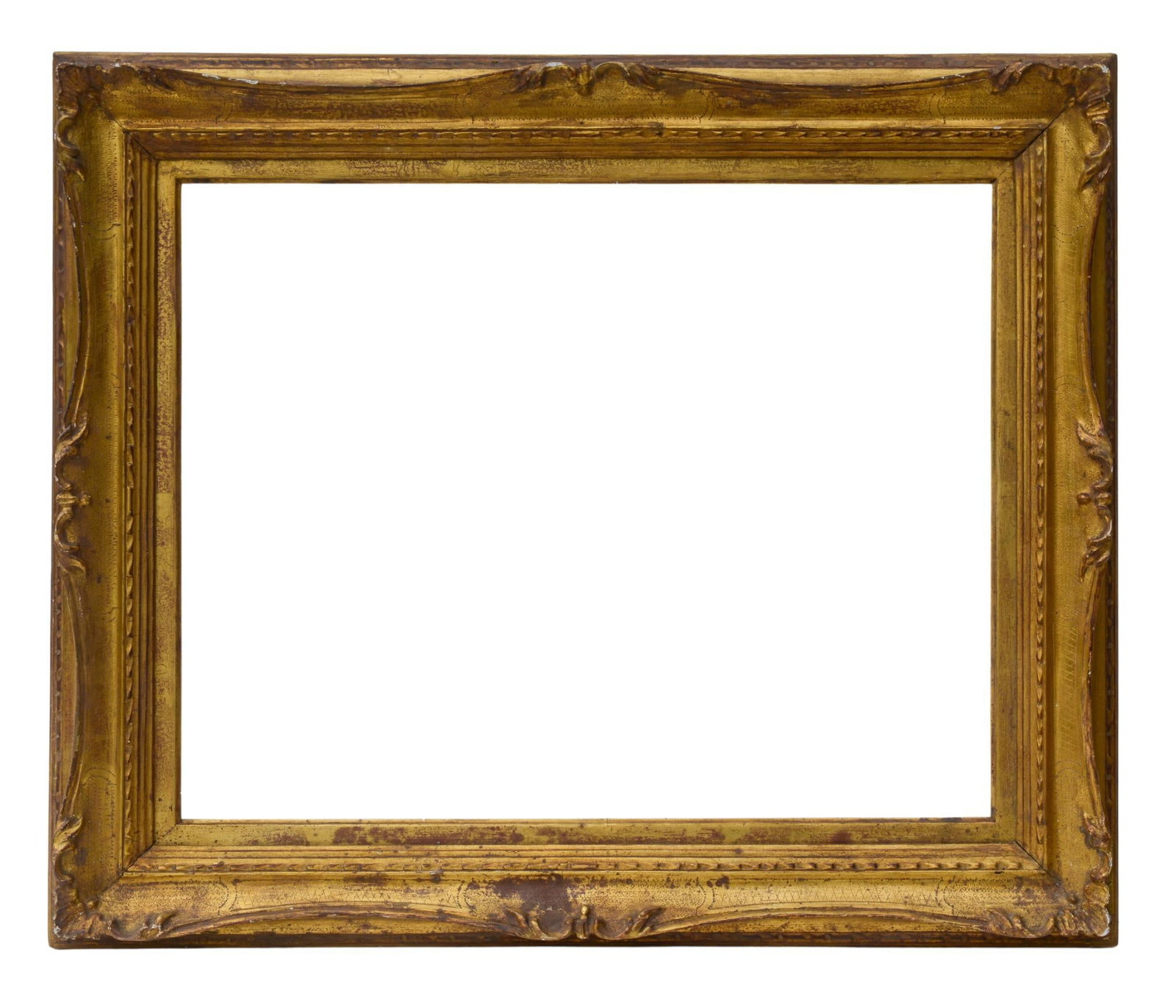 American Gilt Arts and Crafts Frame: Bevel 21.5 inches x 27.5 inches, overall 29.5 inches x 35 inches