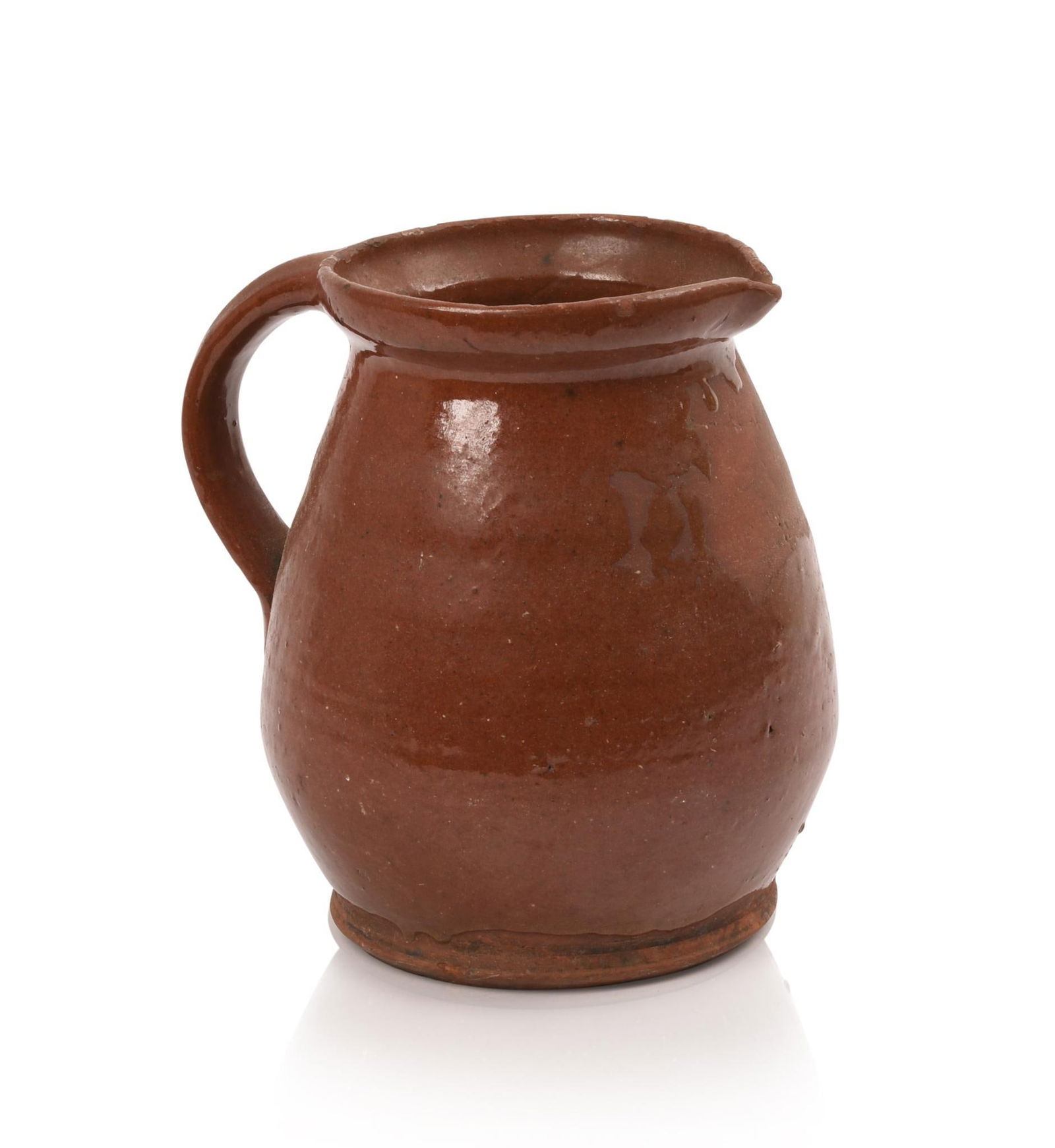 19th Century Redware Pitcher.: Height 6 inches. Some rim chips.