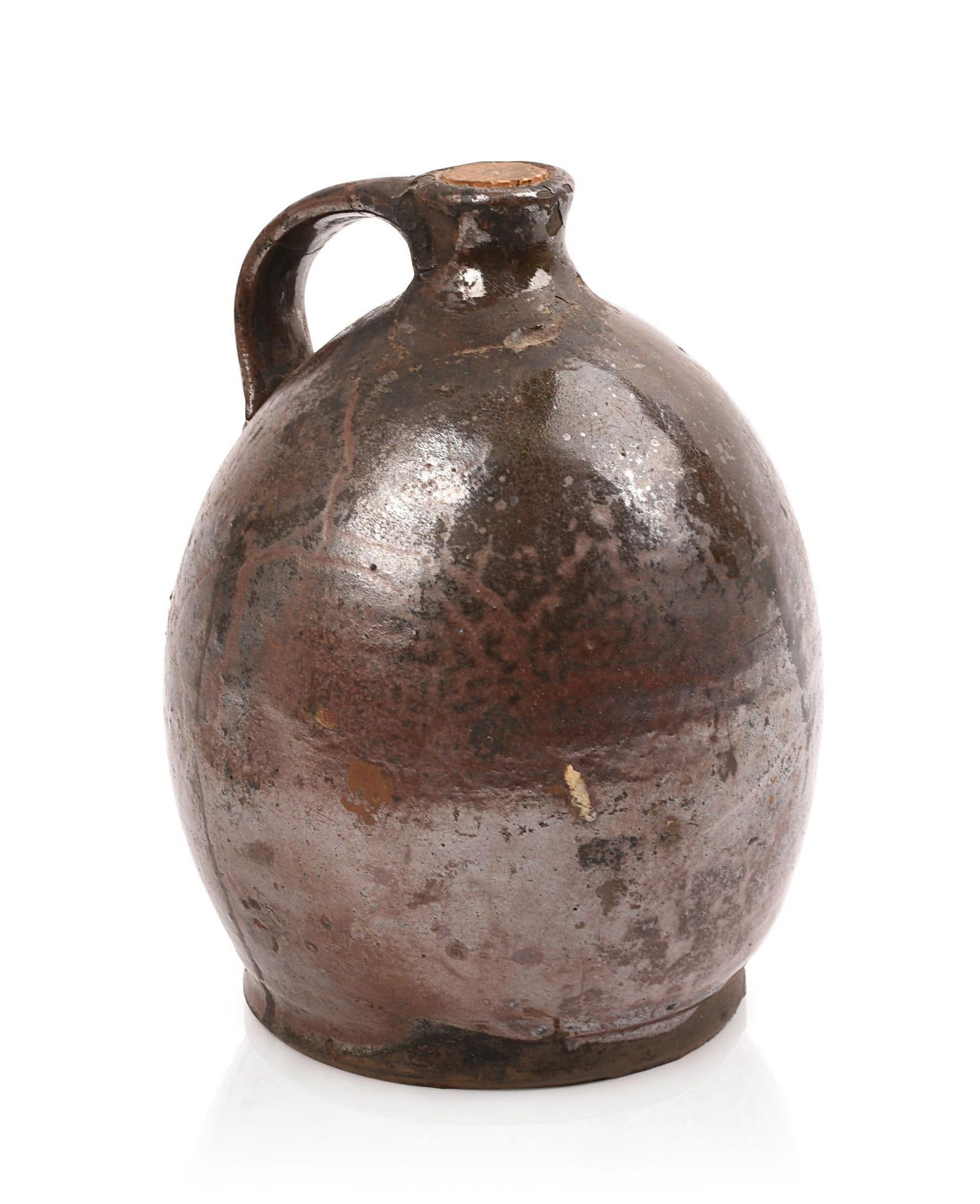 19th Century Redware Jug.: Height 9 inches. Good condition.