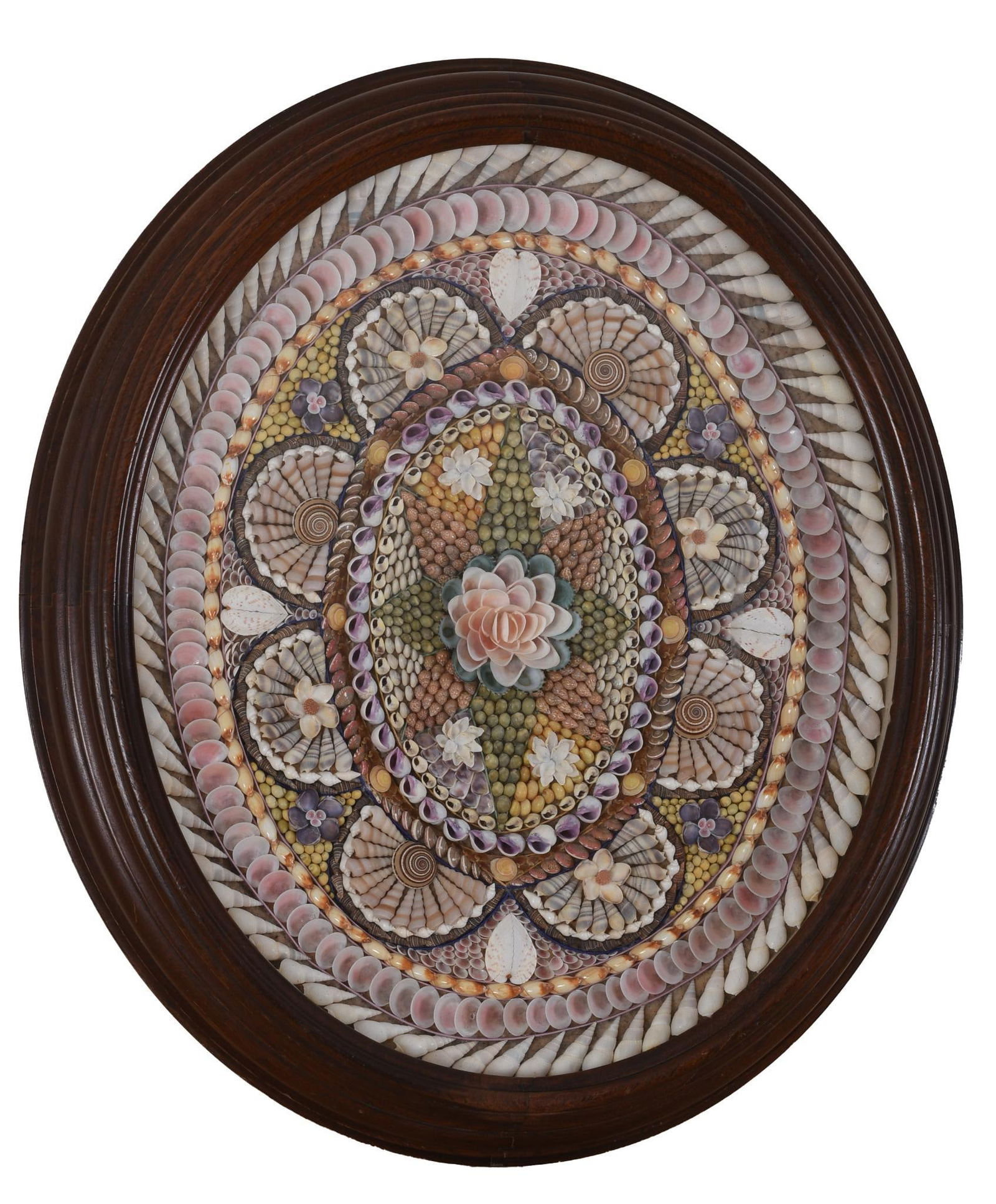 Fine Sailor's Valentine in 19th C Walnut Frame (1 of 2)