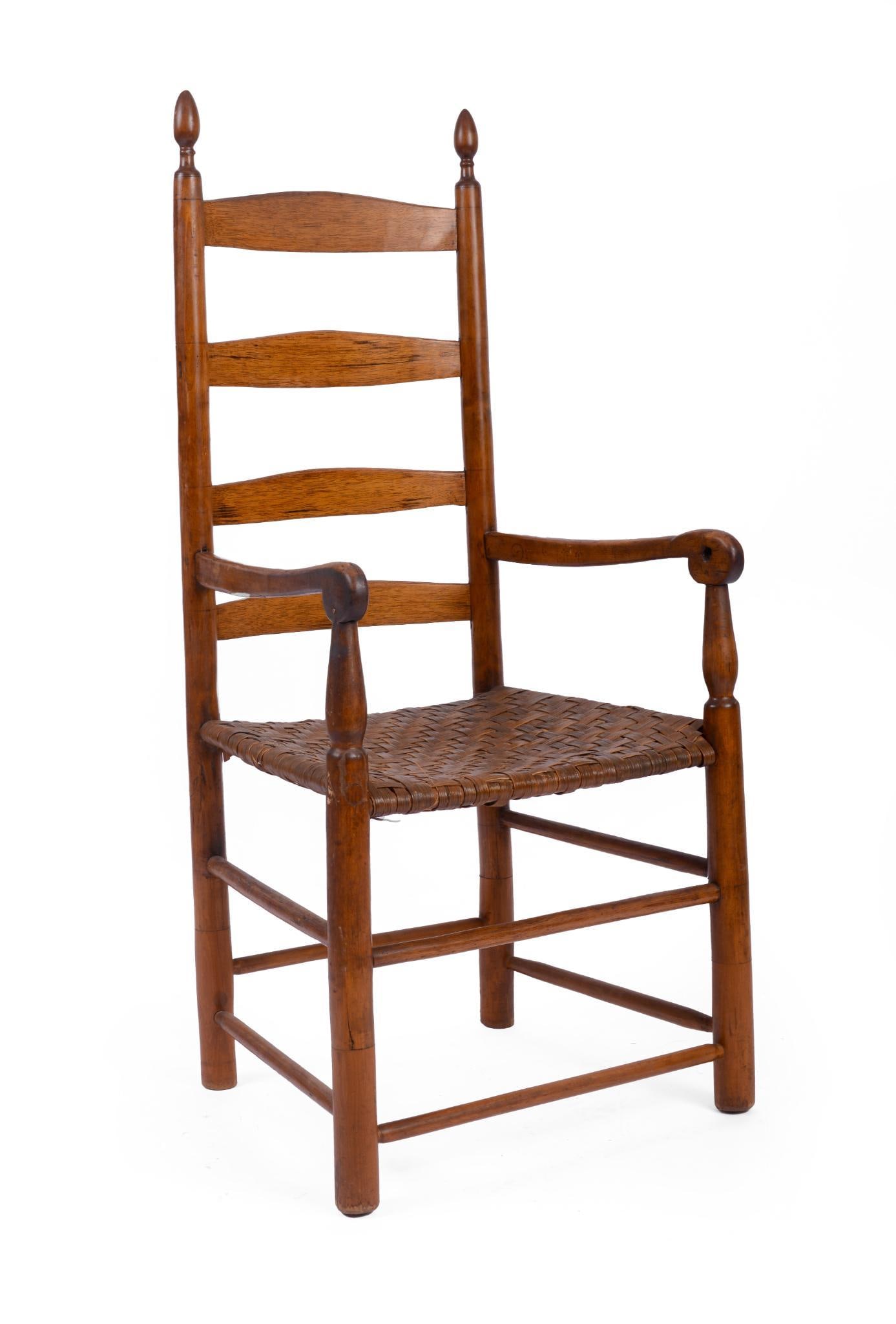 Early Slat Back Rush Seat Armchair (1 of 6)