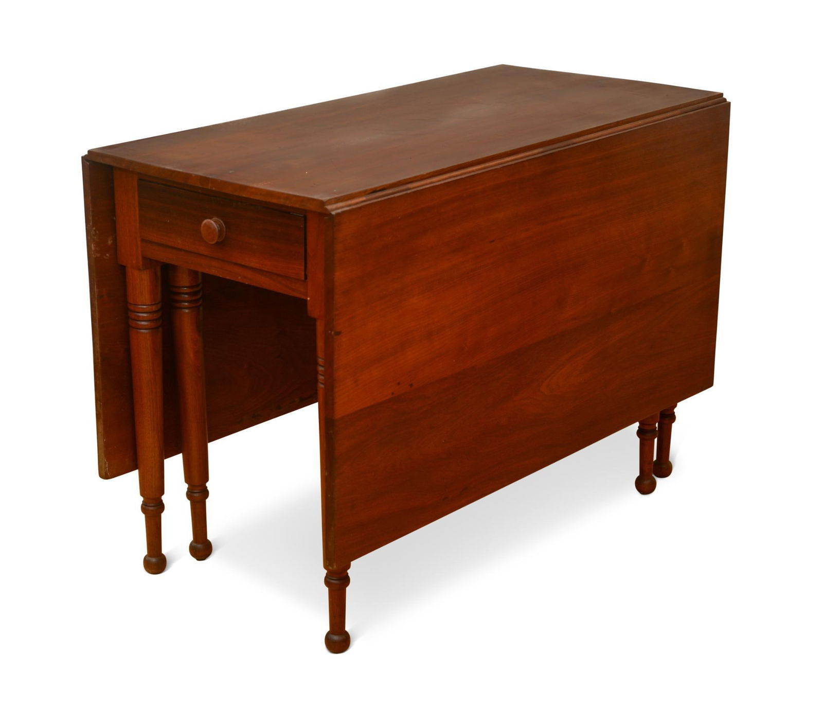 19th C Cherry Federal Deep Drop Leaf Table. (1 of 2)