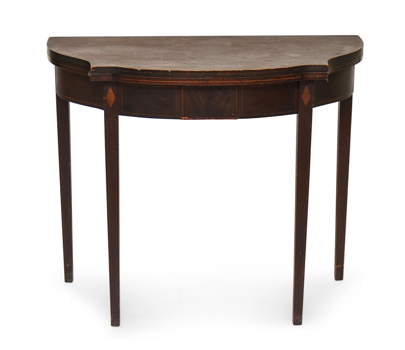 19th Century New England Inlaid Card Table. (1 of 3)