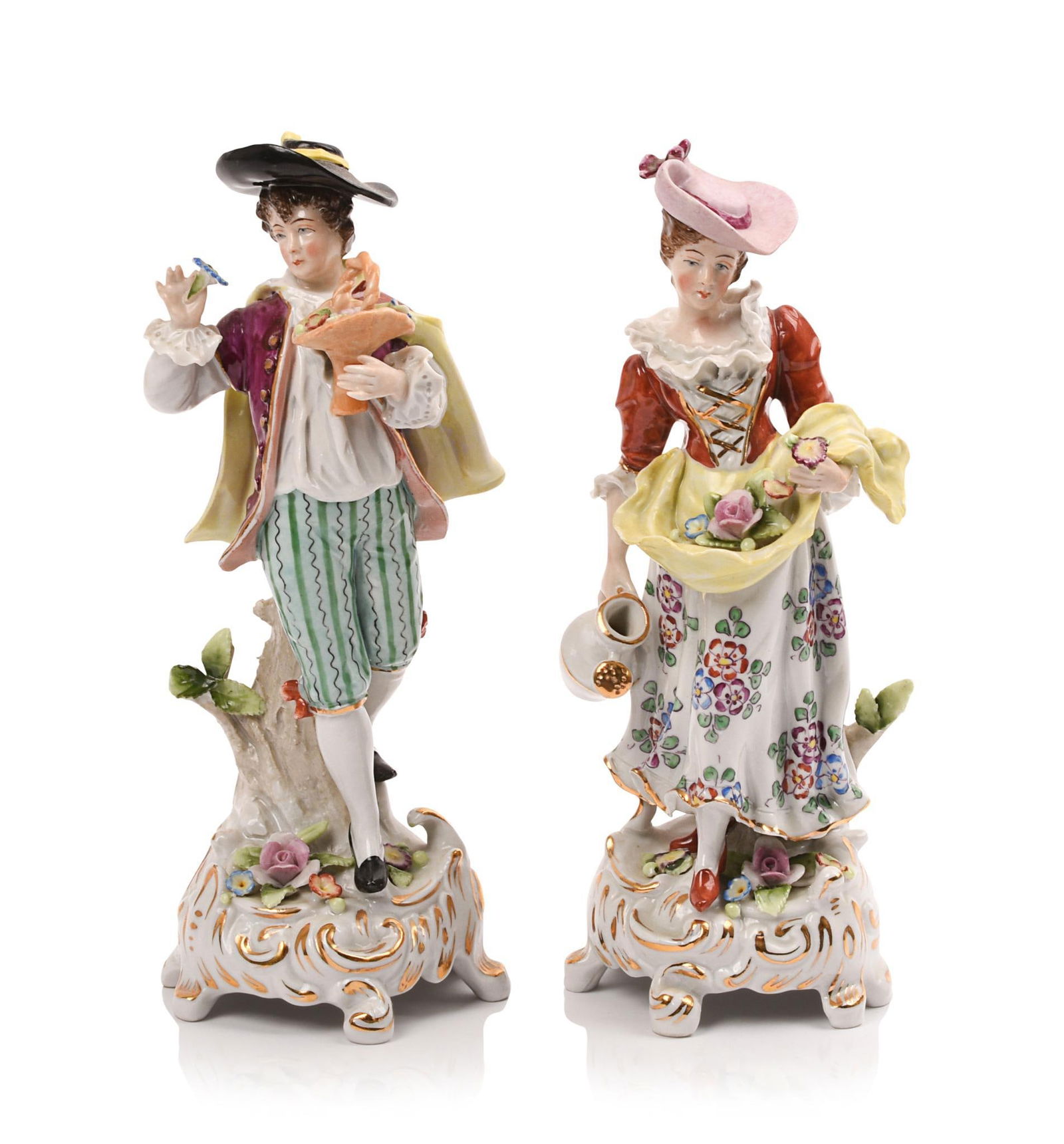 Pair of Sitzendorf Porcelain Figures. (1 of 6)